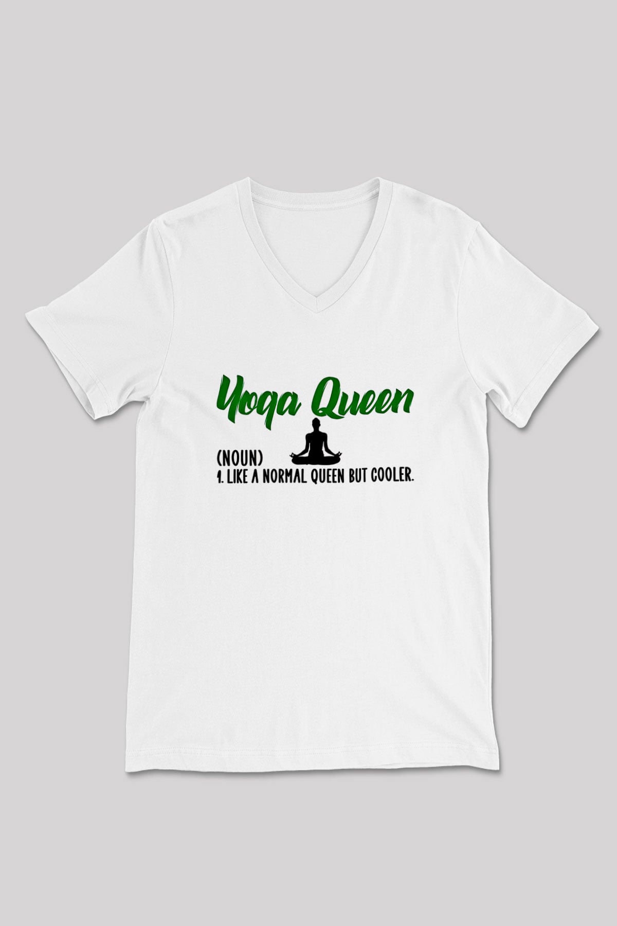 Yoga Baskılı Unisex V Yaka Tişört - Tshirt