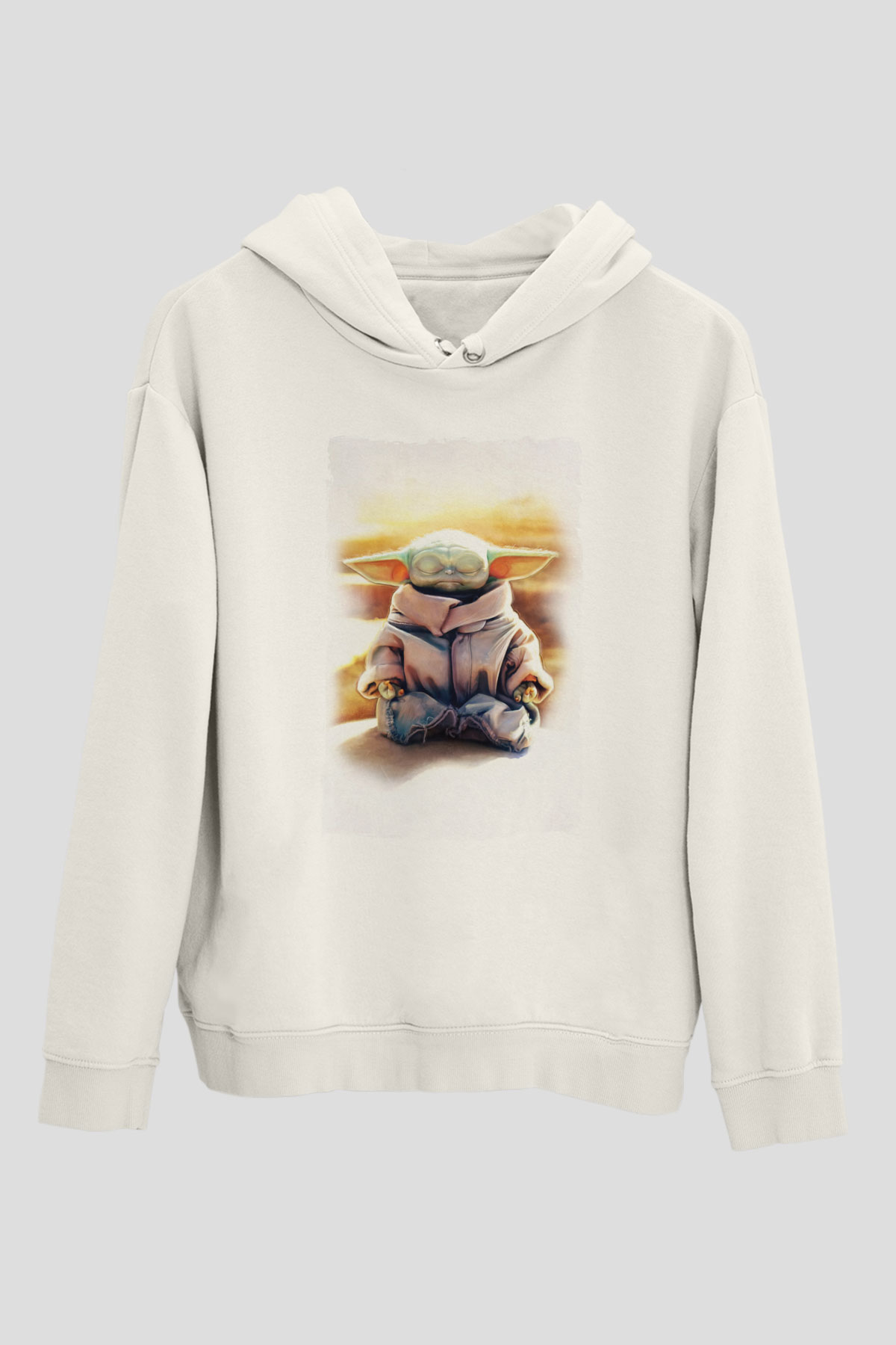 Yoga YodaBeyaz  Unisex Hoodie