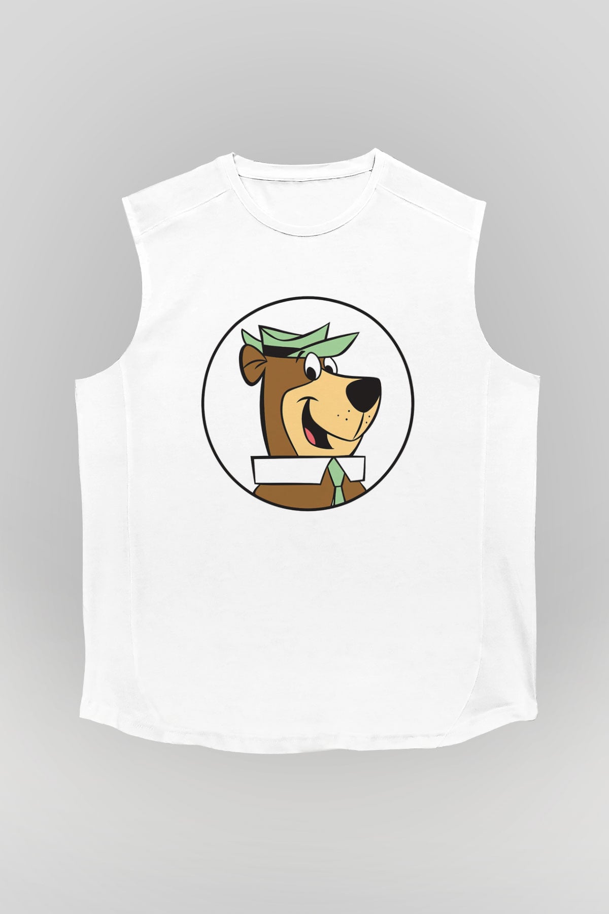 Yogi Bear Ayı Yogi Beyaz Unisex Kolsuz Tişört