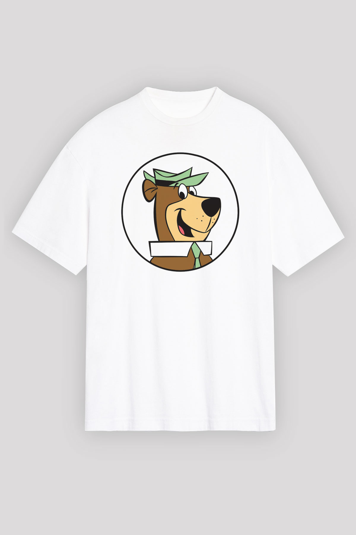 Yogi Bear Ayı Yogi Beyaz Unisex Oversize Tişört
