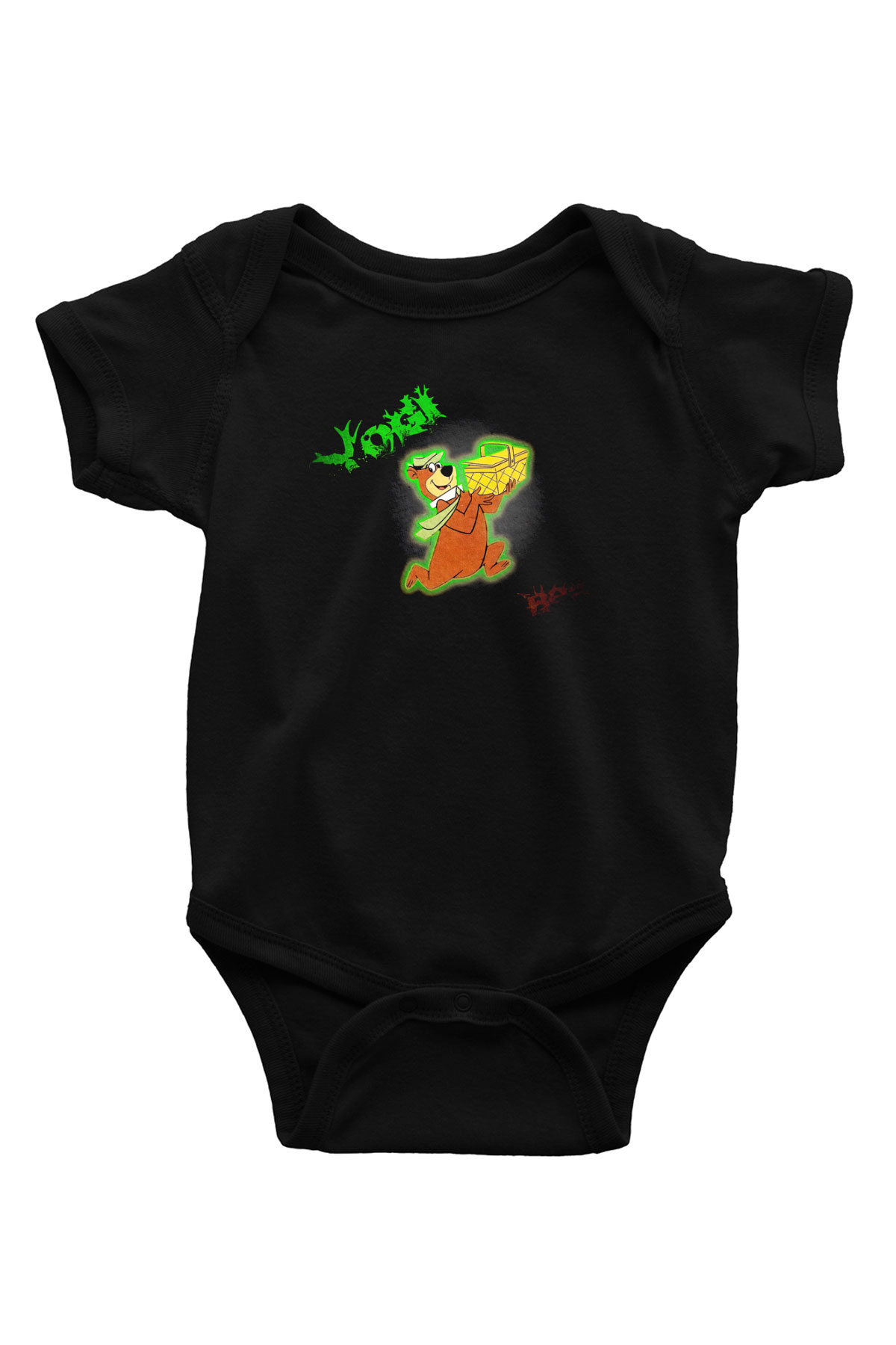 Yogi Bear Ayı Yogi Siyah Bebek Body - Zıbın