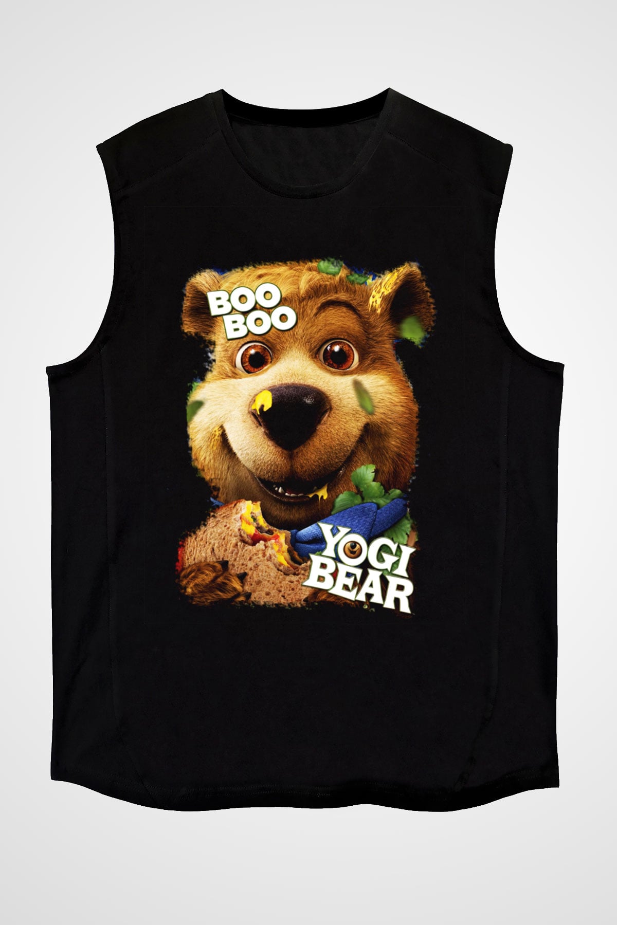 Yogi Bear Ayı Yogi Siyah Unisex Kolsuz Tişört