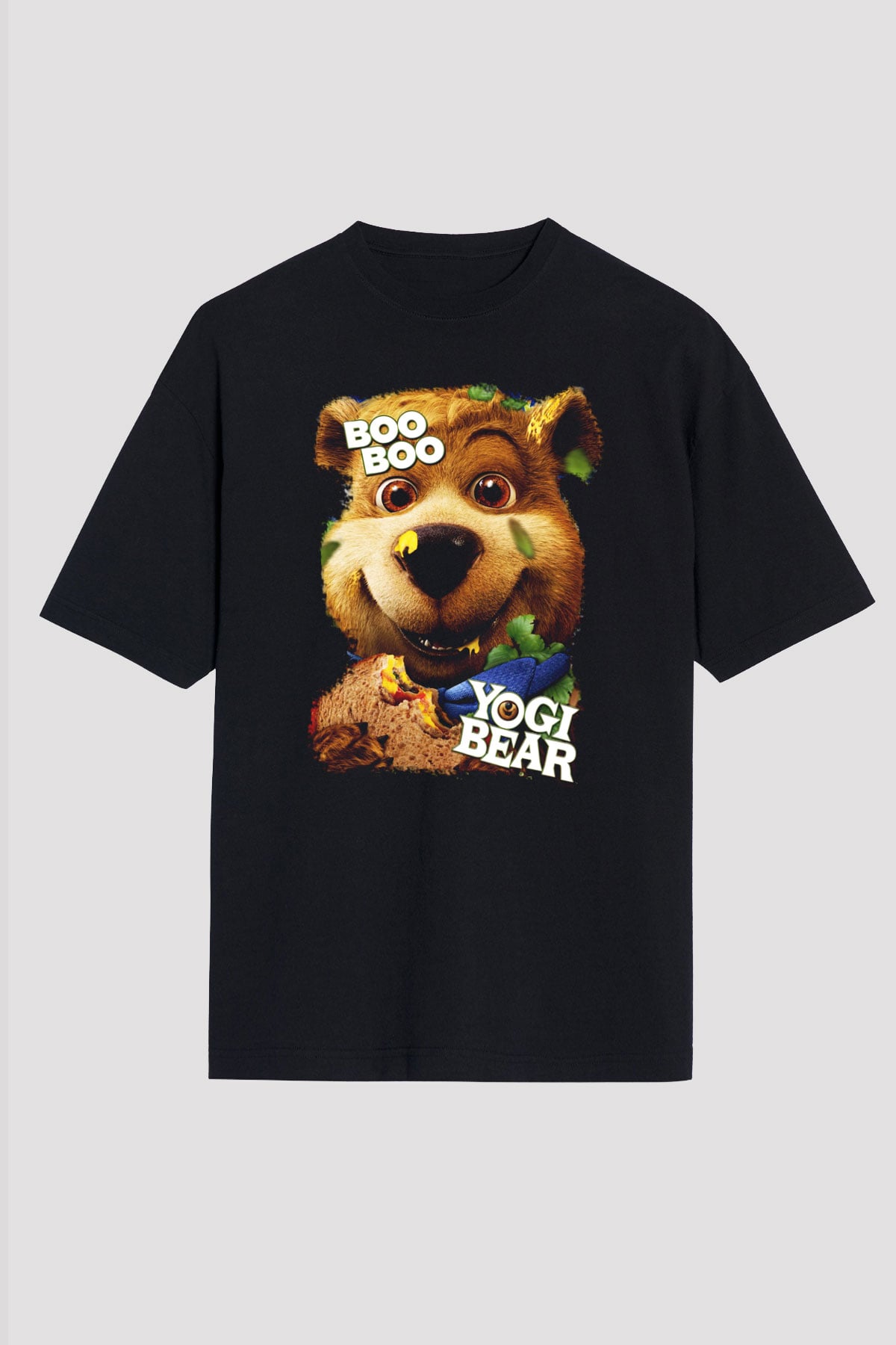 Yogi Bear Ayı Yogi Siyah Unisex Oversize Tişört