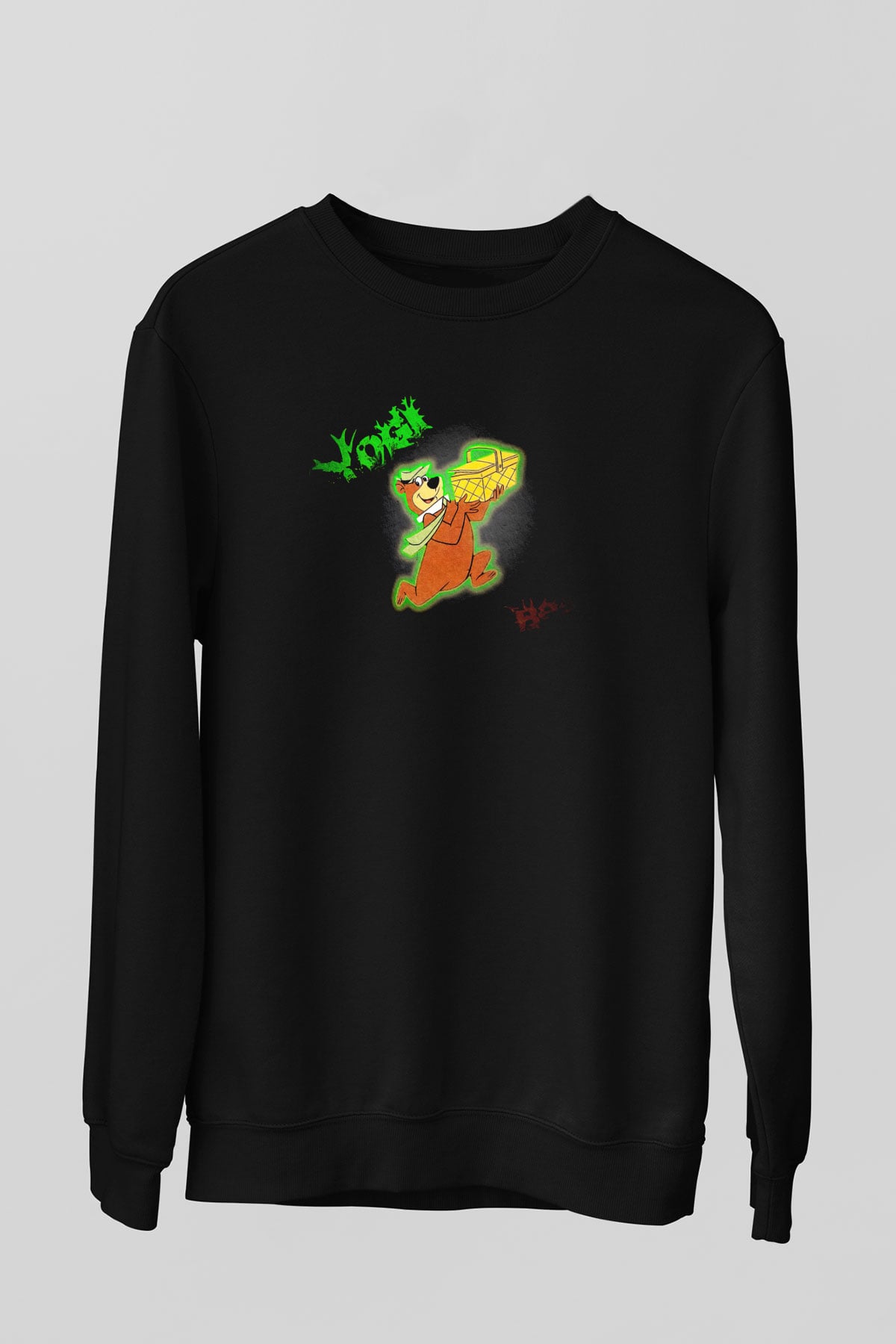 Yogi Bear Ayı Yogi Siyah Unisex  Sweatshirt