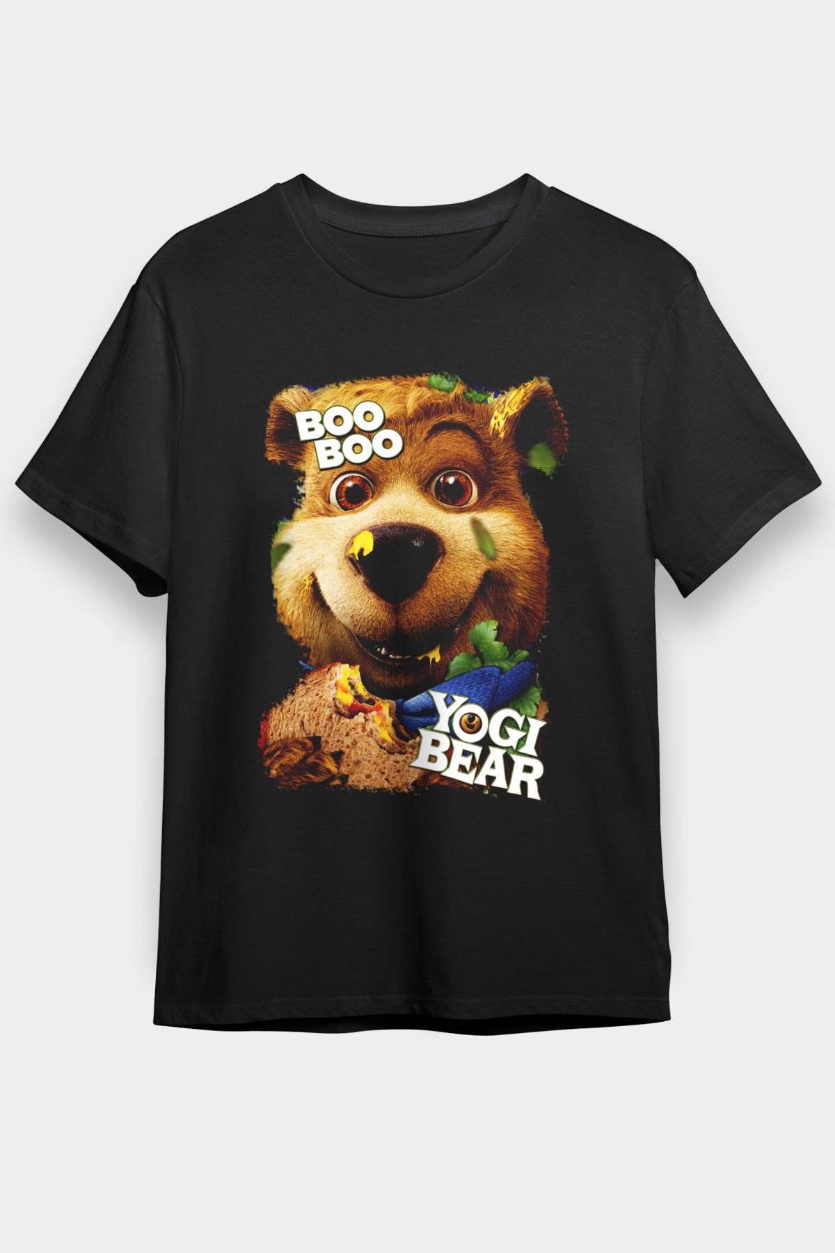 Yogi Bear Ayı Yogi Siyah Unisex Tişört