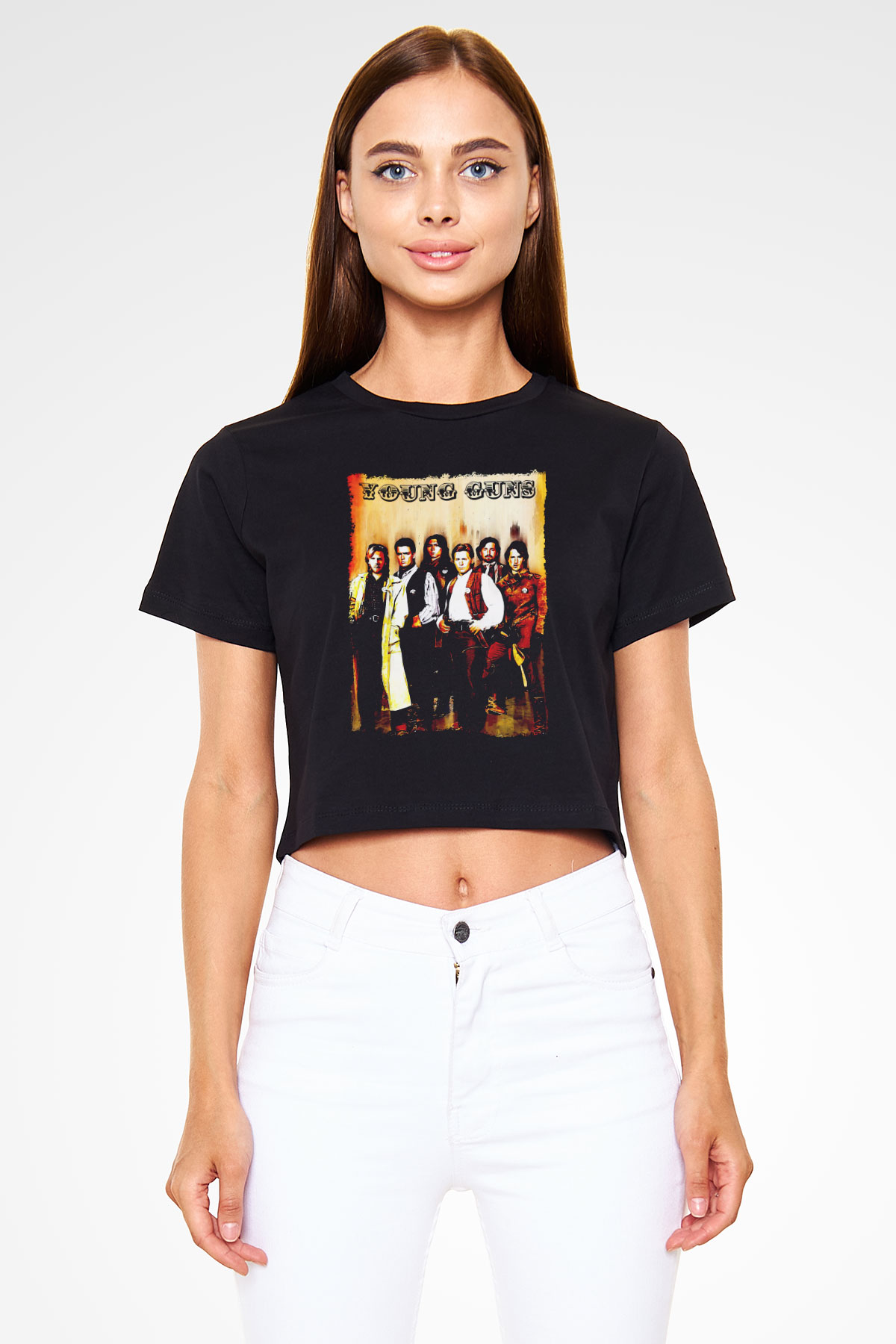 Young Guns Siyah   Crop Top Tişört