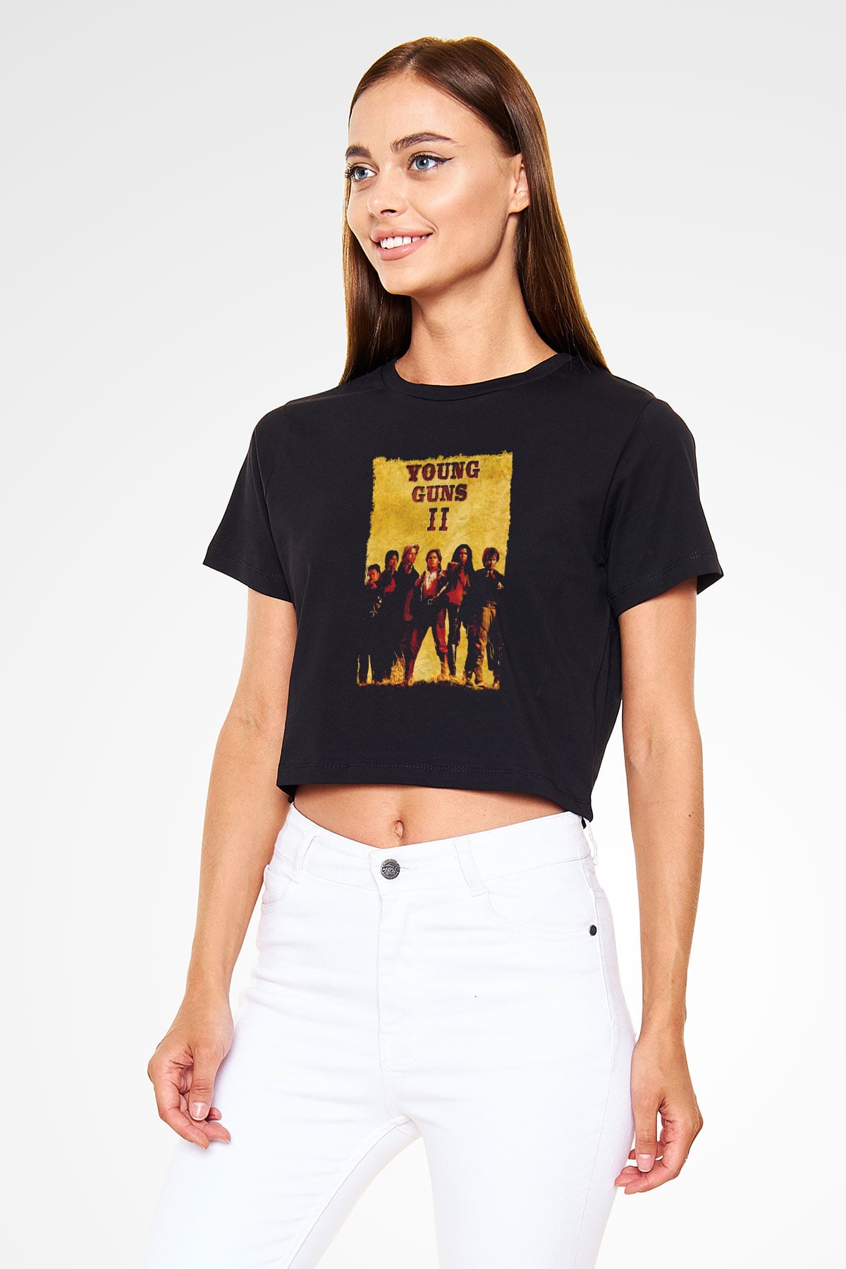 Young Guns Siyah   Crop Top Tişört