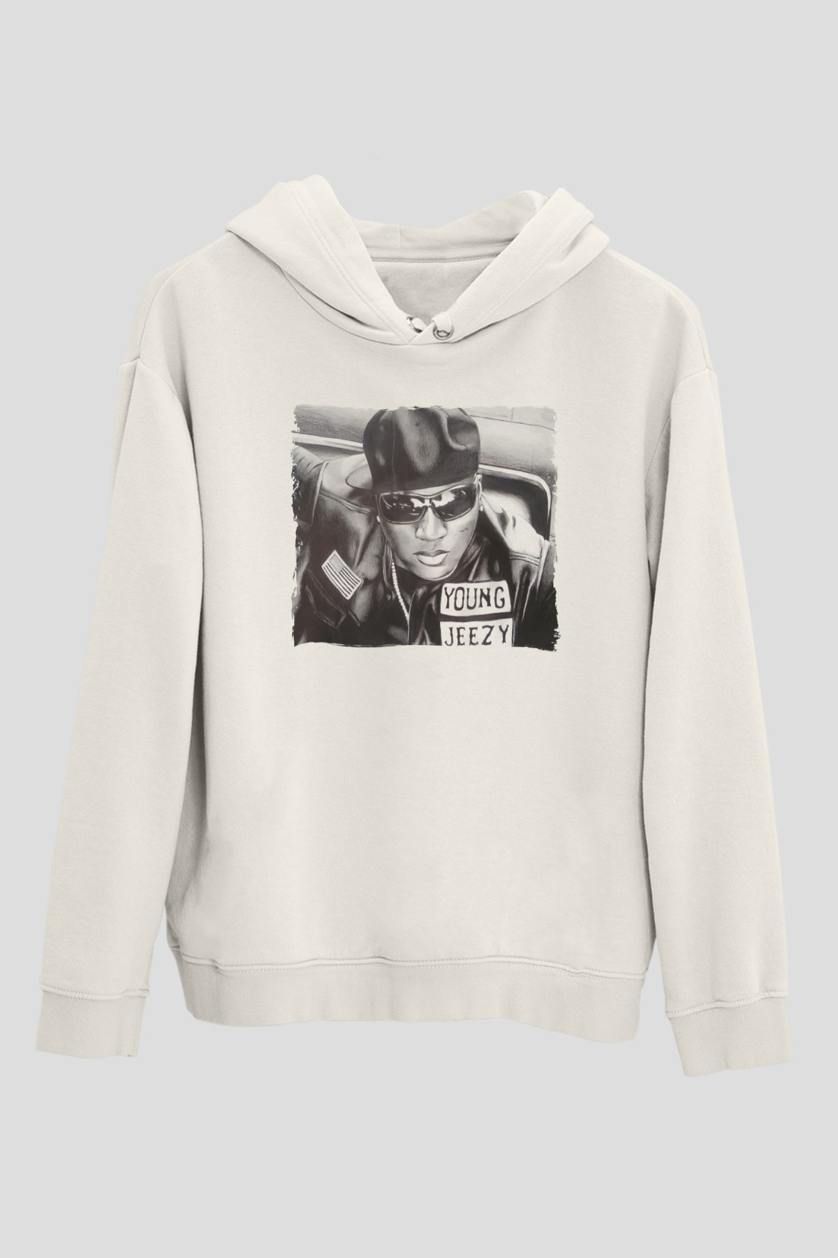 Young Jeezy Beyaz Unisex Kapüşonlu Sweatshirt