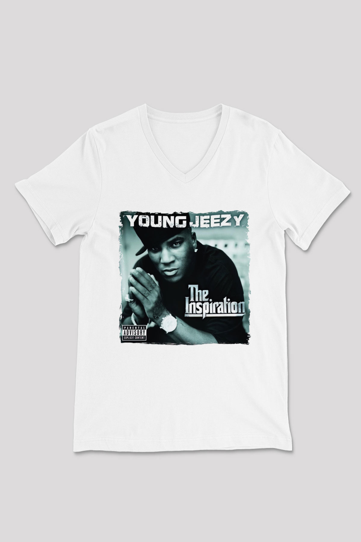Young Jeezy Beyaz Unisex V Yaka Tişört