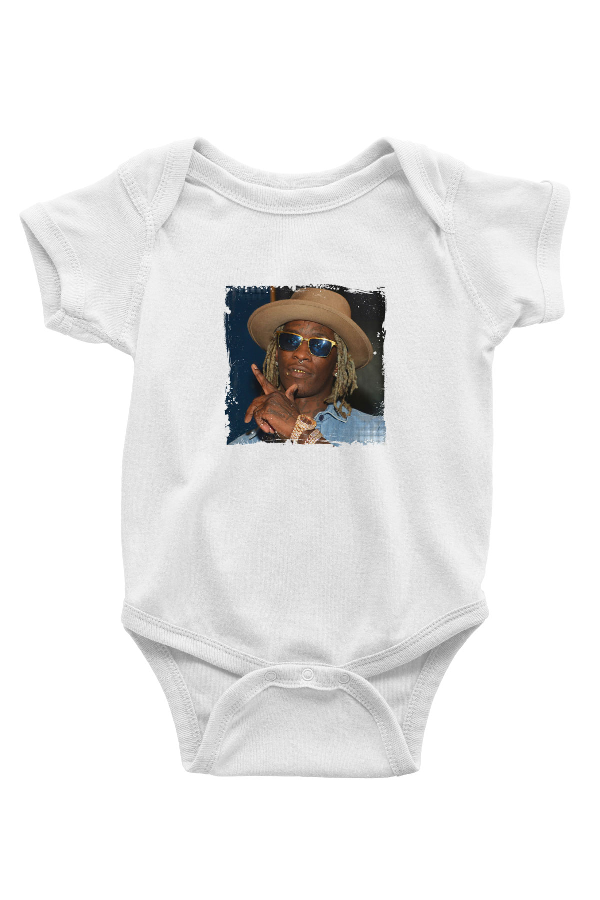 Young Thug Baskılı Unisex Beyaz Bebek Body - Zıbın
