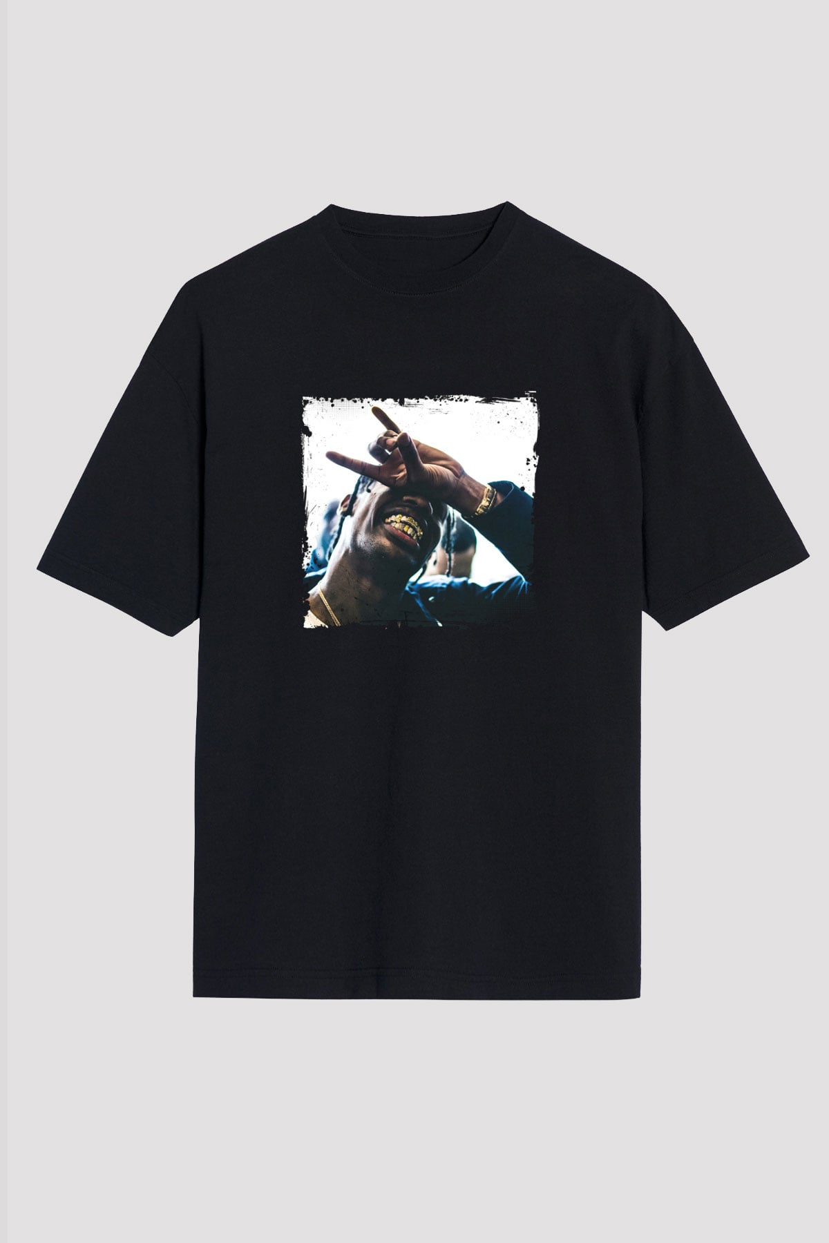 Young Thug Baskılı Unisex Oversize Siyah Tişört