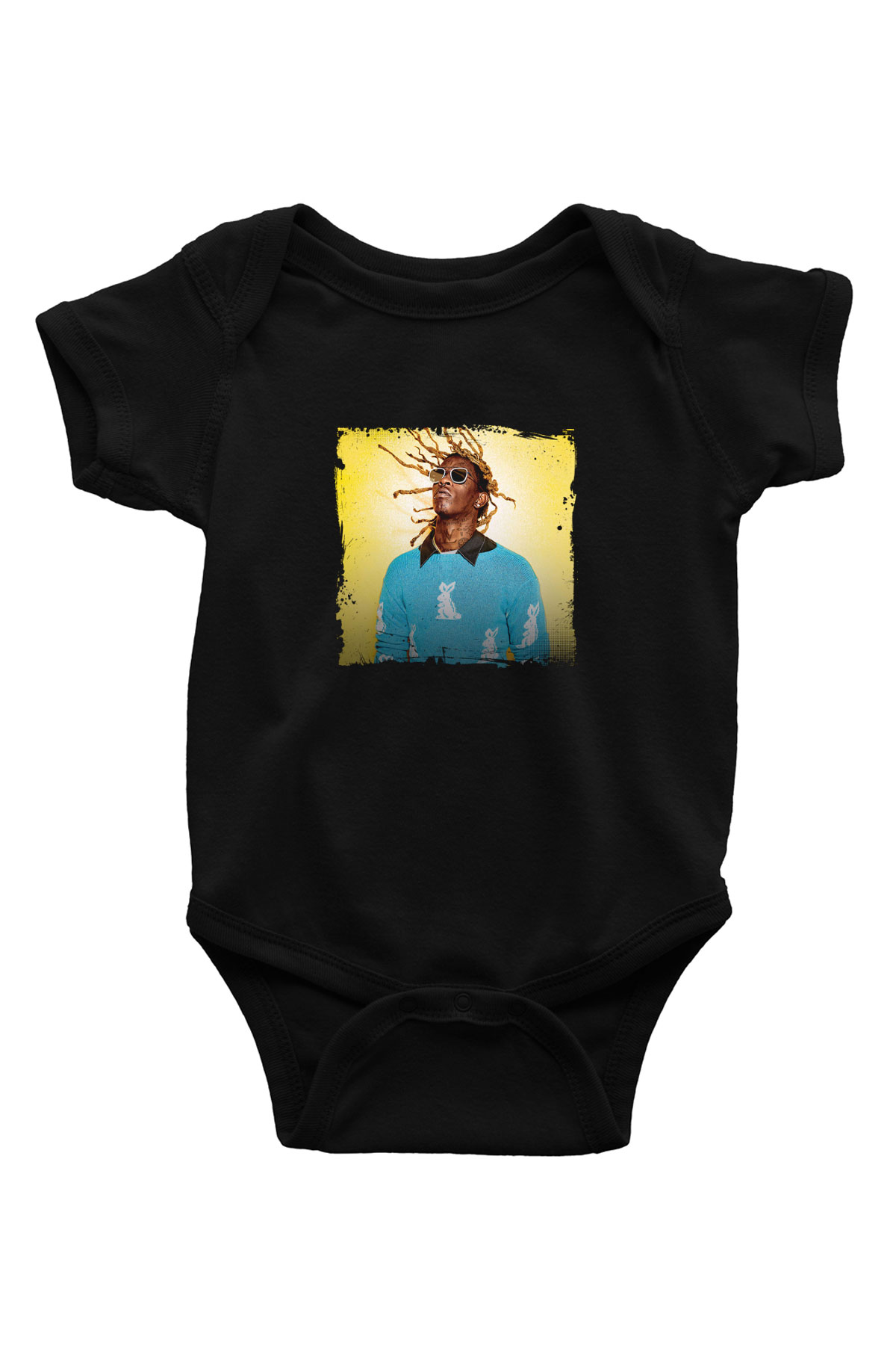 Young Thug Baskılı Unisex Siyah Bebek Body - Zıbın