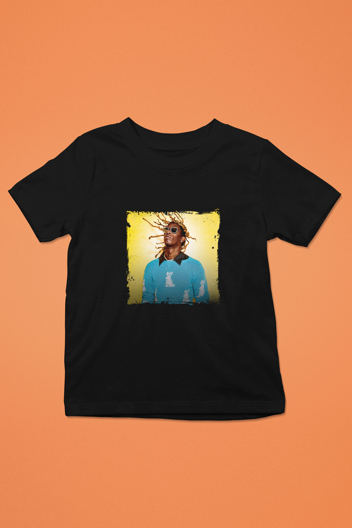 Young Thug Baskılı Unisex Siyah Çocuk Tişört