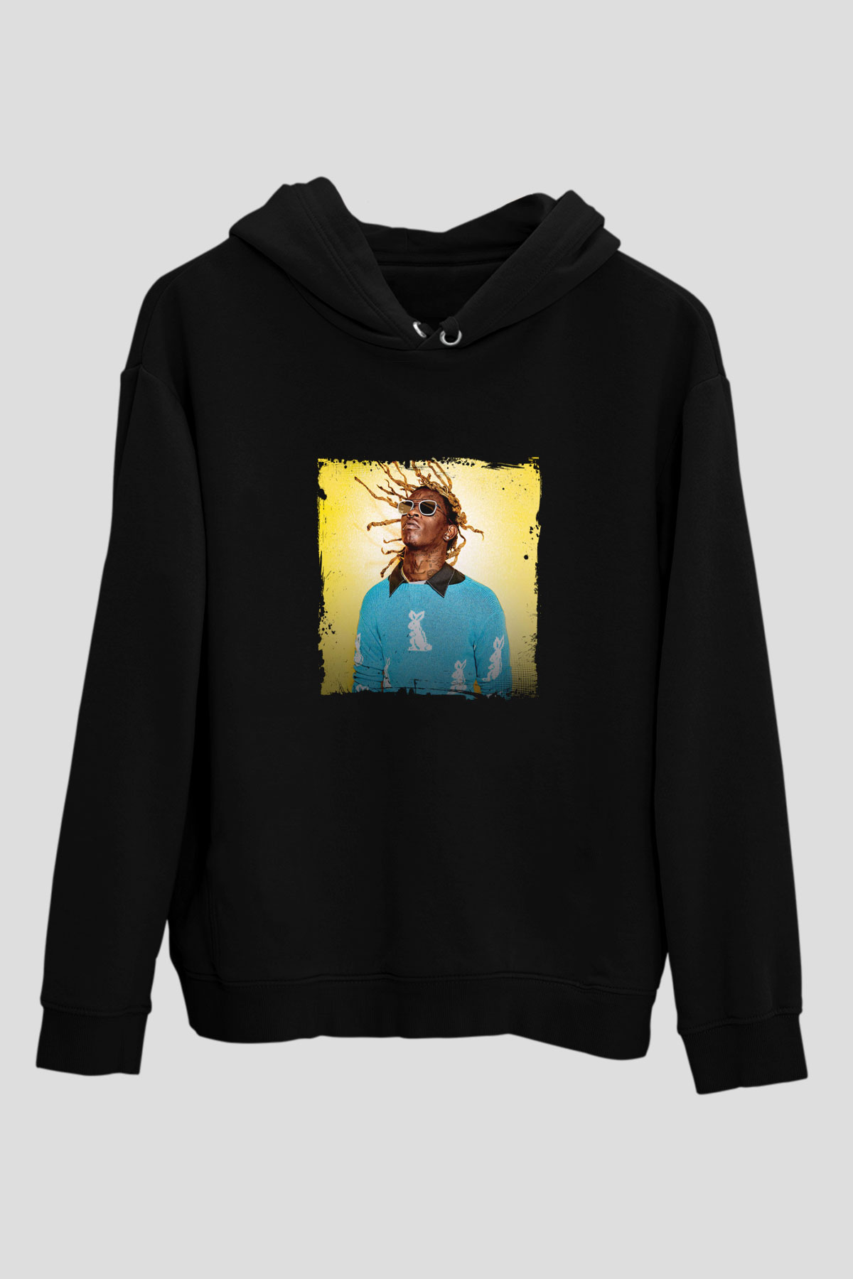 Young Thug Baskılı Unisex Siyah Hoodie