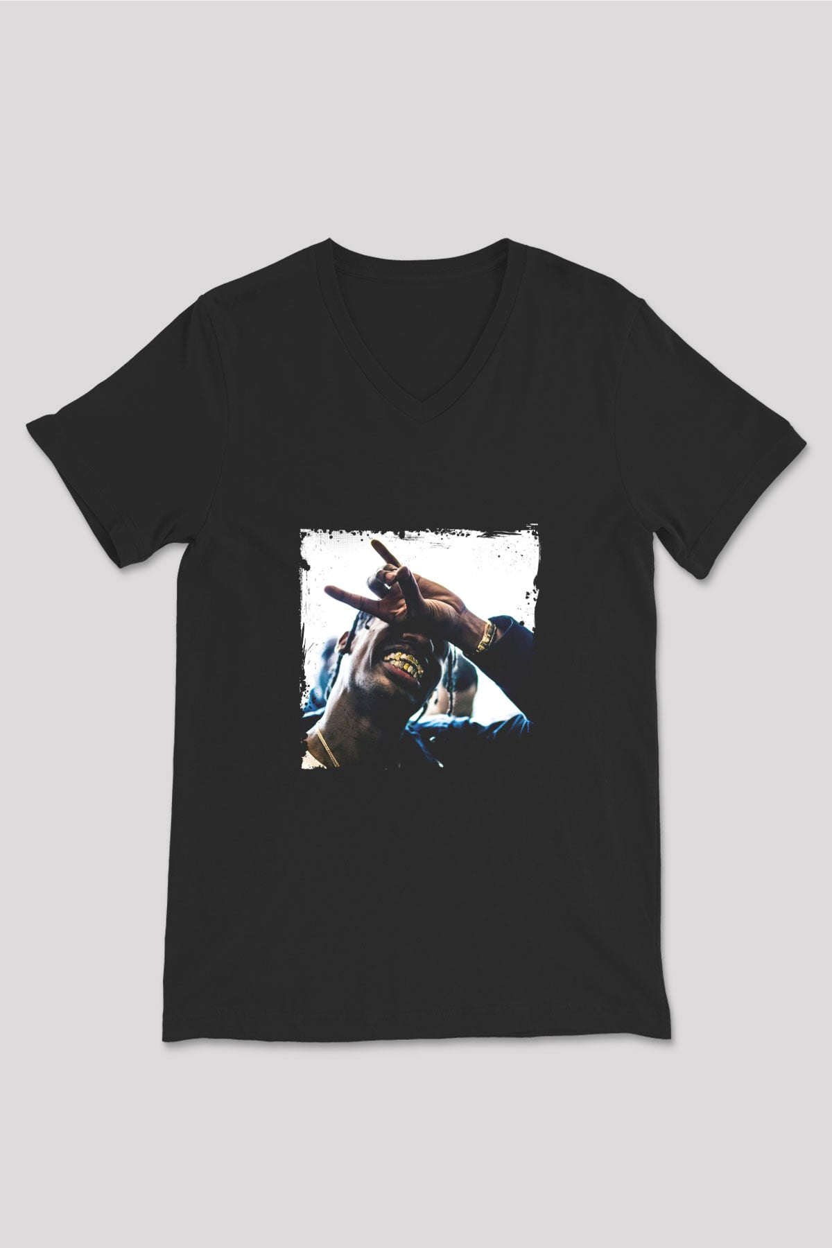 Young Thug Baskılı Unisex Siyah V Yaka Tişört