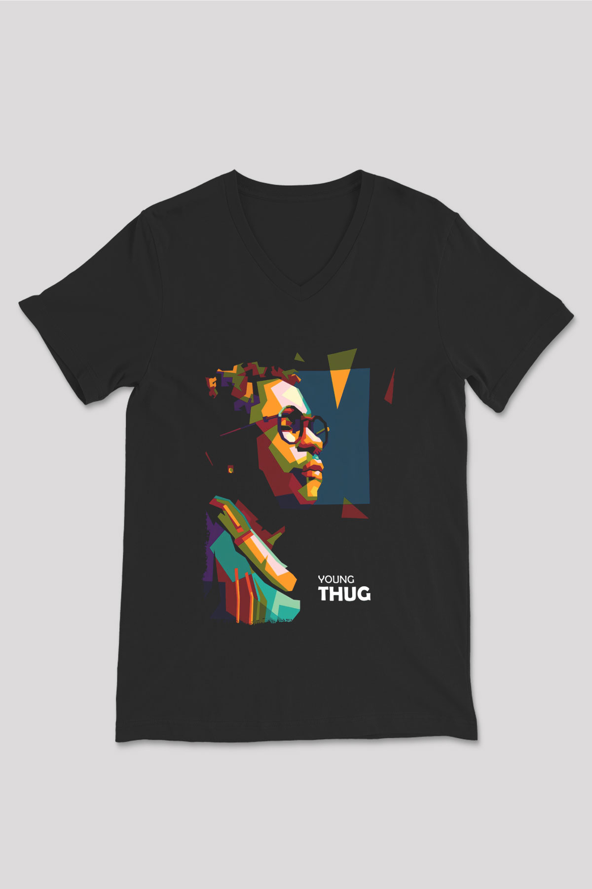 Young Thug Siyah Unisex V Yaka Tişört