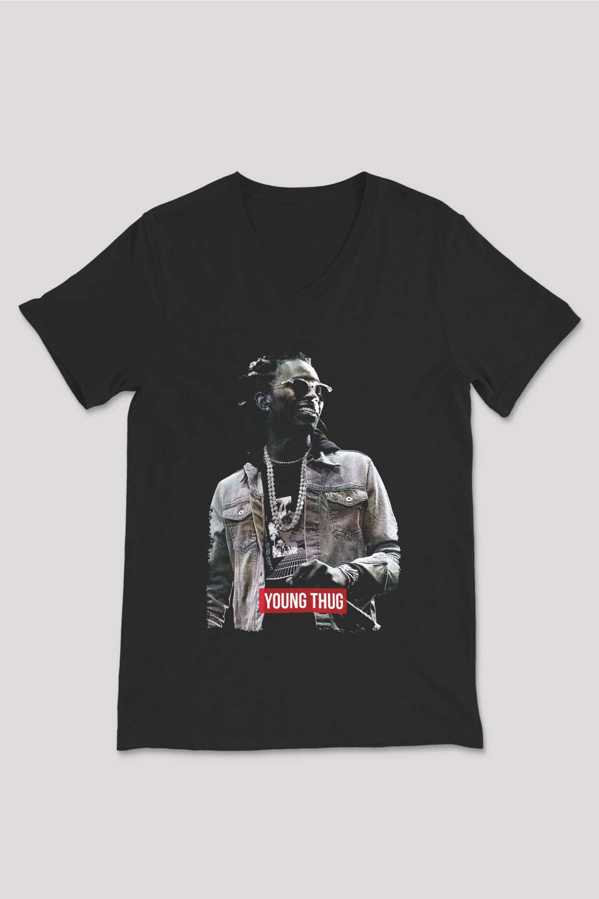 Young Thug Siyah Unisex V Yaka Tişört