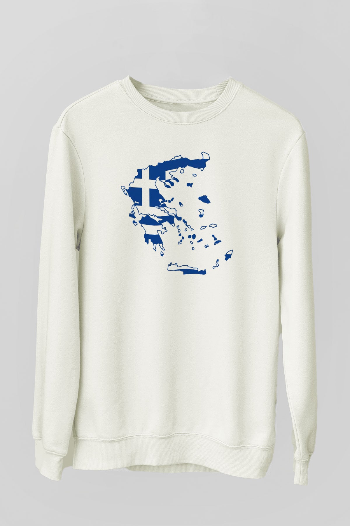 Yunanistan Beyaz Unisex Sweatshirt