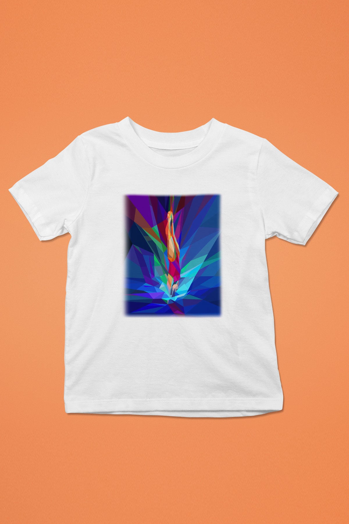 Yüzme Baskılı Beyaz Unisex Çocuk Tişört