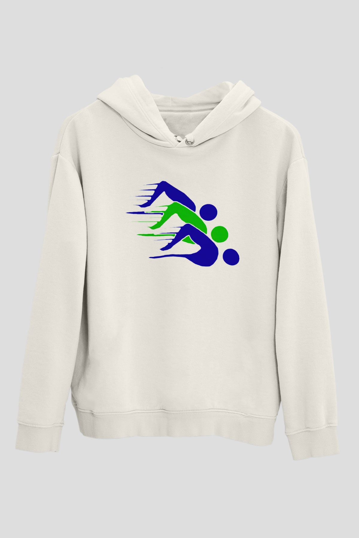 Yüzme Beyaz Unisex Hoodie