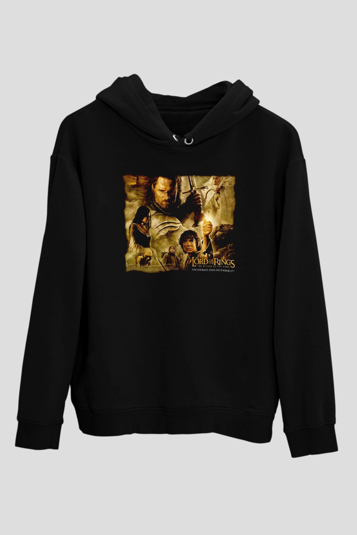 Yüzüklerin Efendisi Siyah Unisex Hoodie