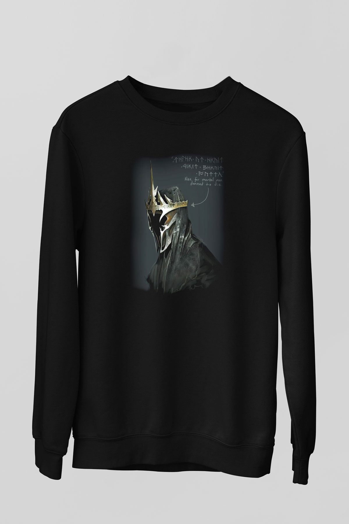 Yüzüklerin Efendisi Siyah Unisex Sweatshirt