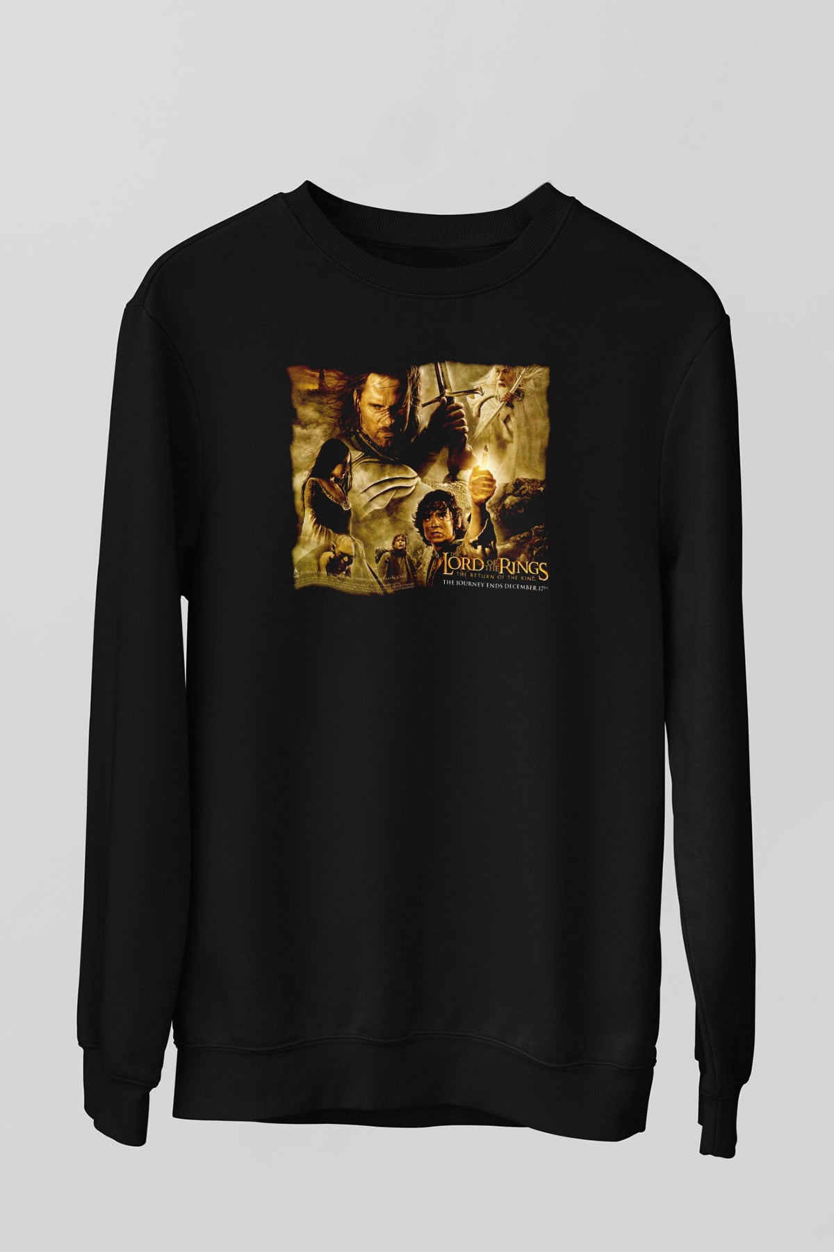 Yüzüklerin Efendisi Siyah Unisex  Sweatshirt