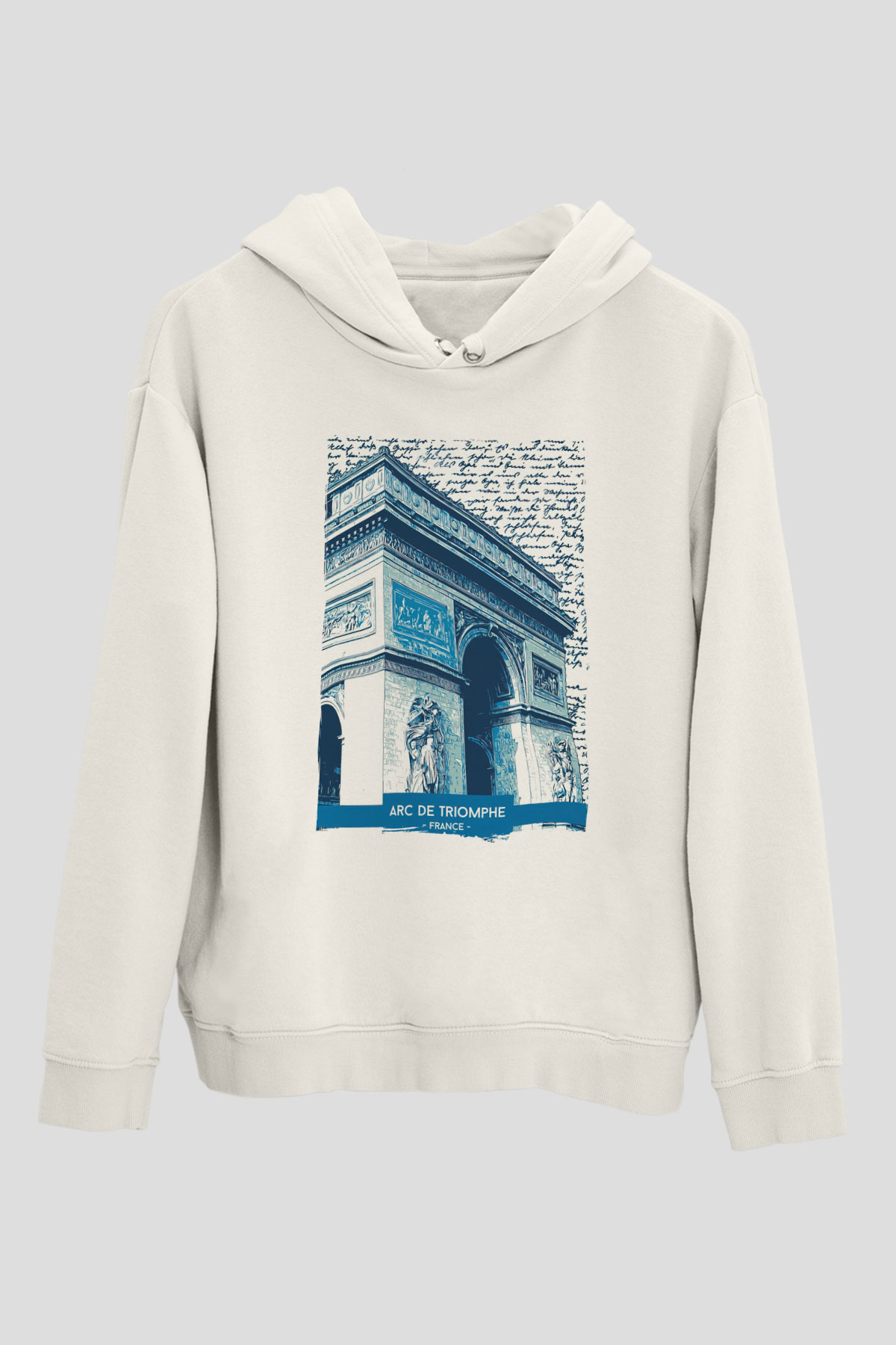 Zafer Takı Beyaz Unisex Hoodie