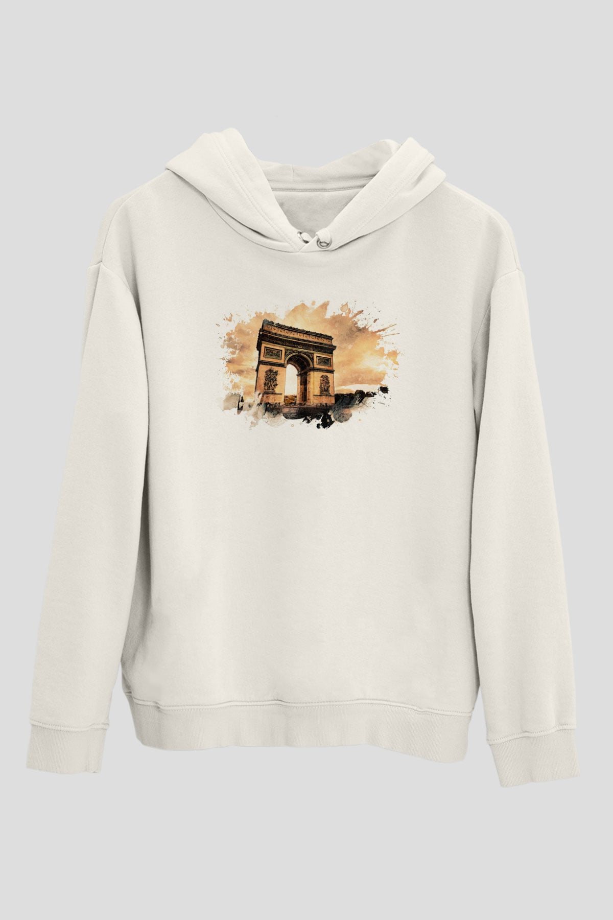 Zafer Takı Beyaz Unisex Hoodie
