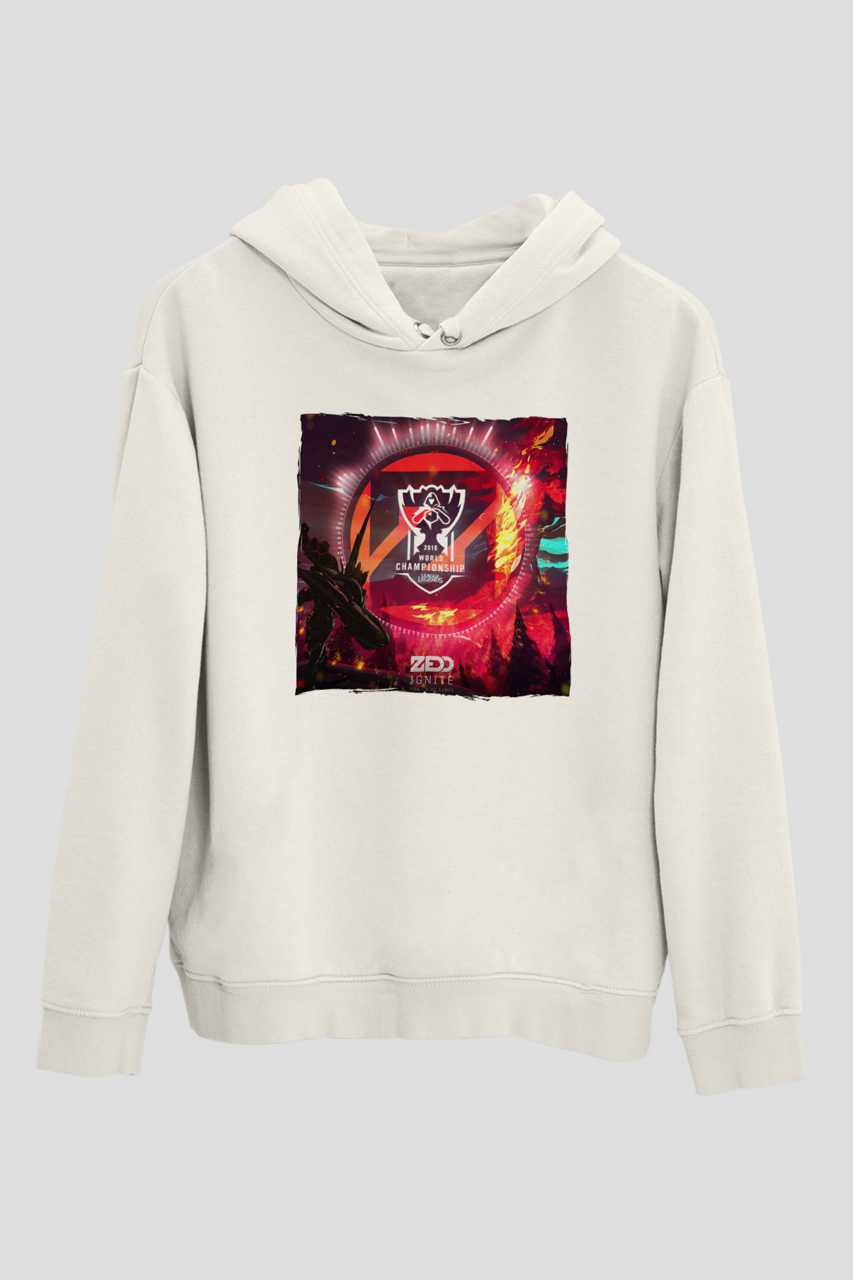 Zedd Beyaz Unisex Kapüşonlu Sweatshirt