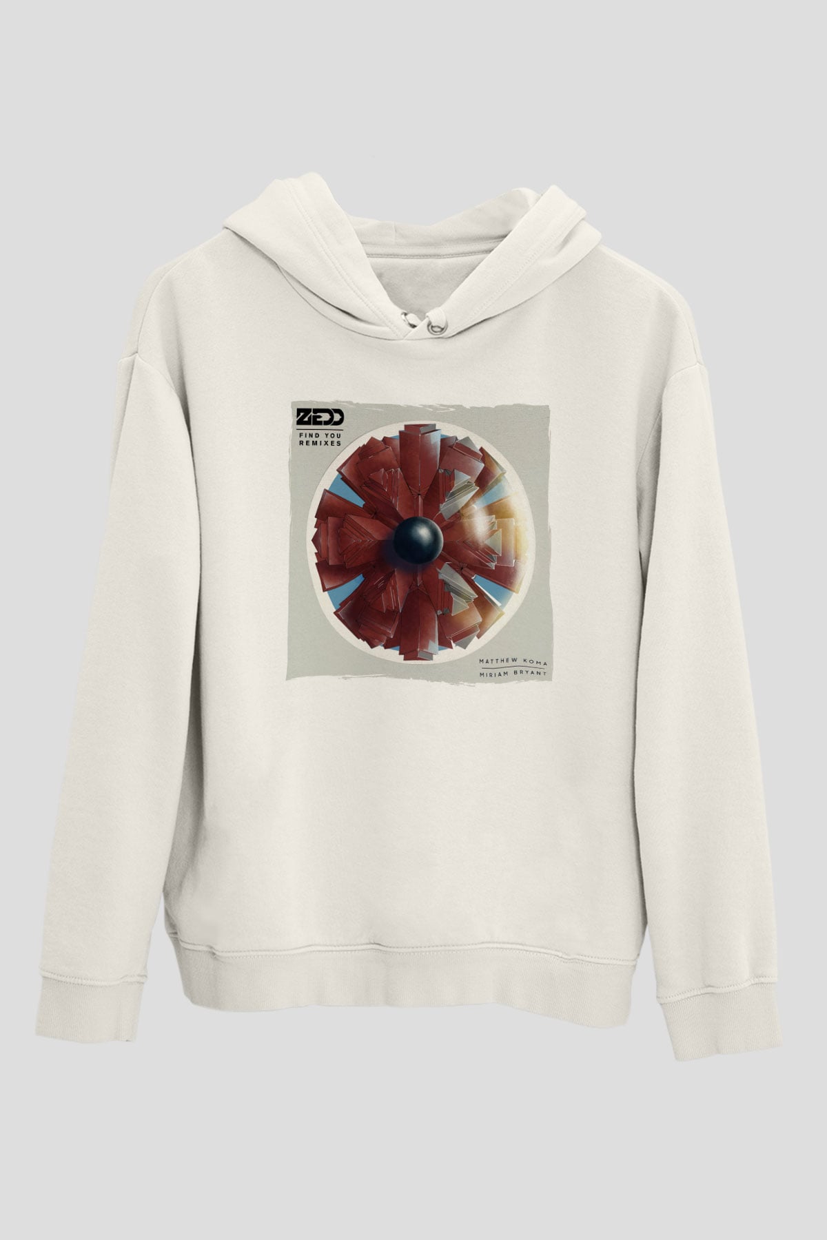 Zedd Beyaz Unisex Kapüşonlu Sweatshirt