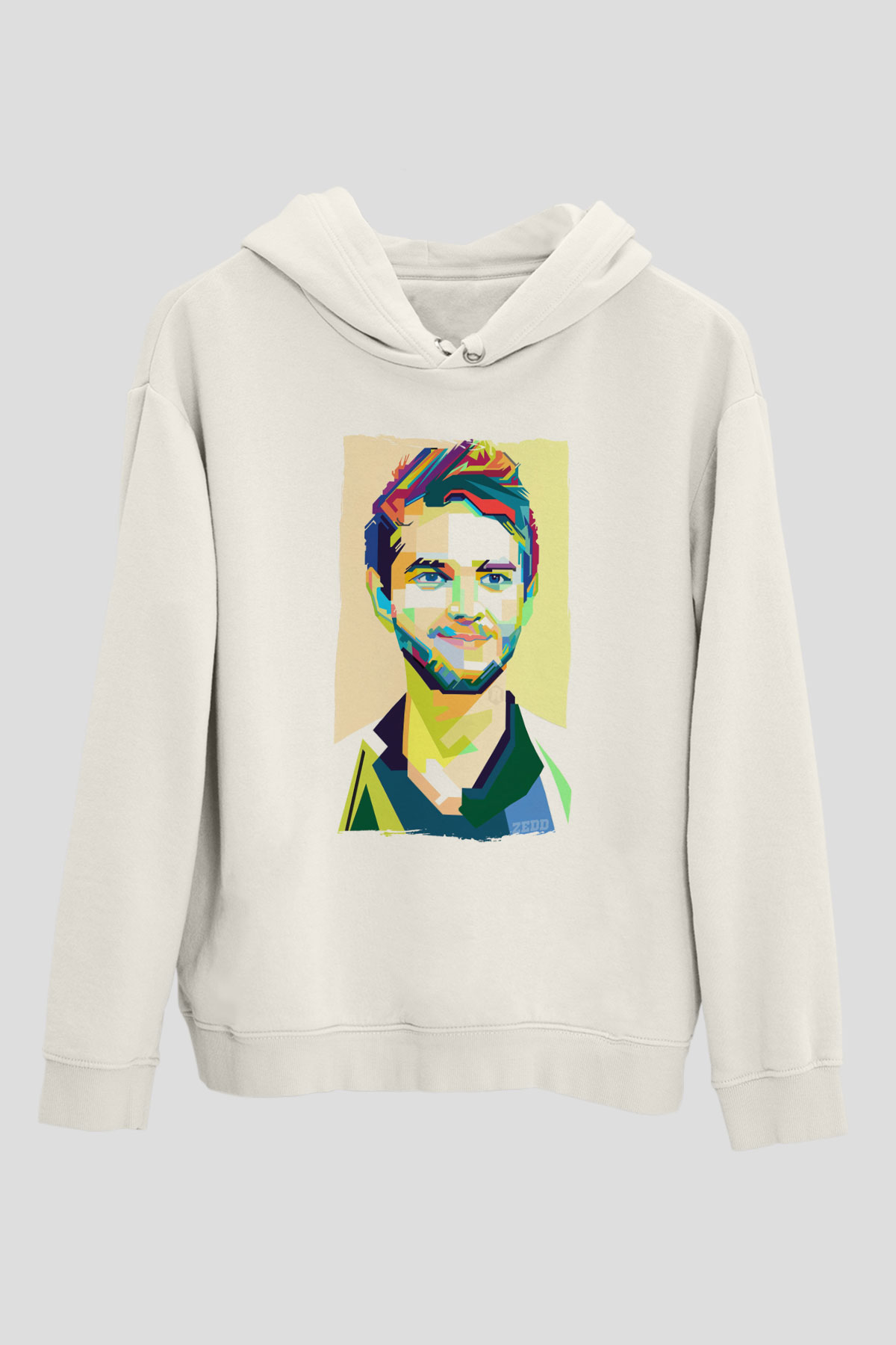 Zedd Beyaz Unisex Kapüşonlu Sweatshirt
