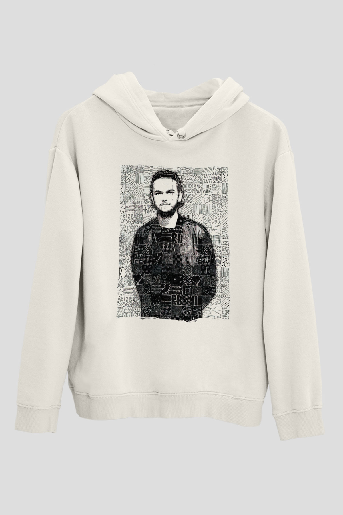 Zedd Beyaz Unisex Kapüşonlu Sweatshirt