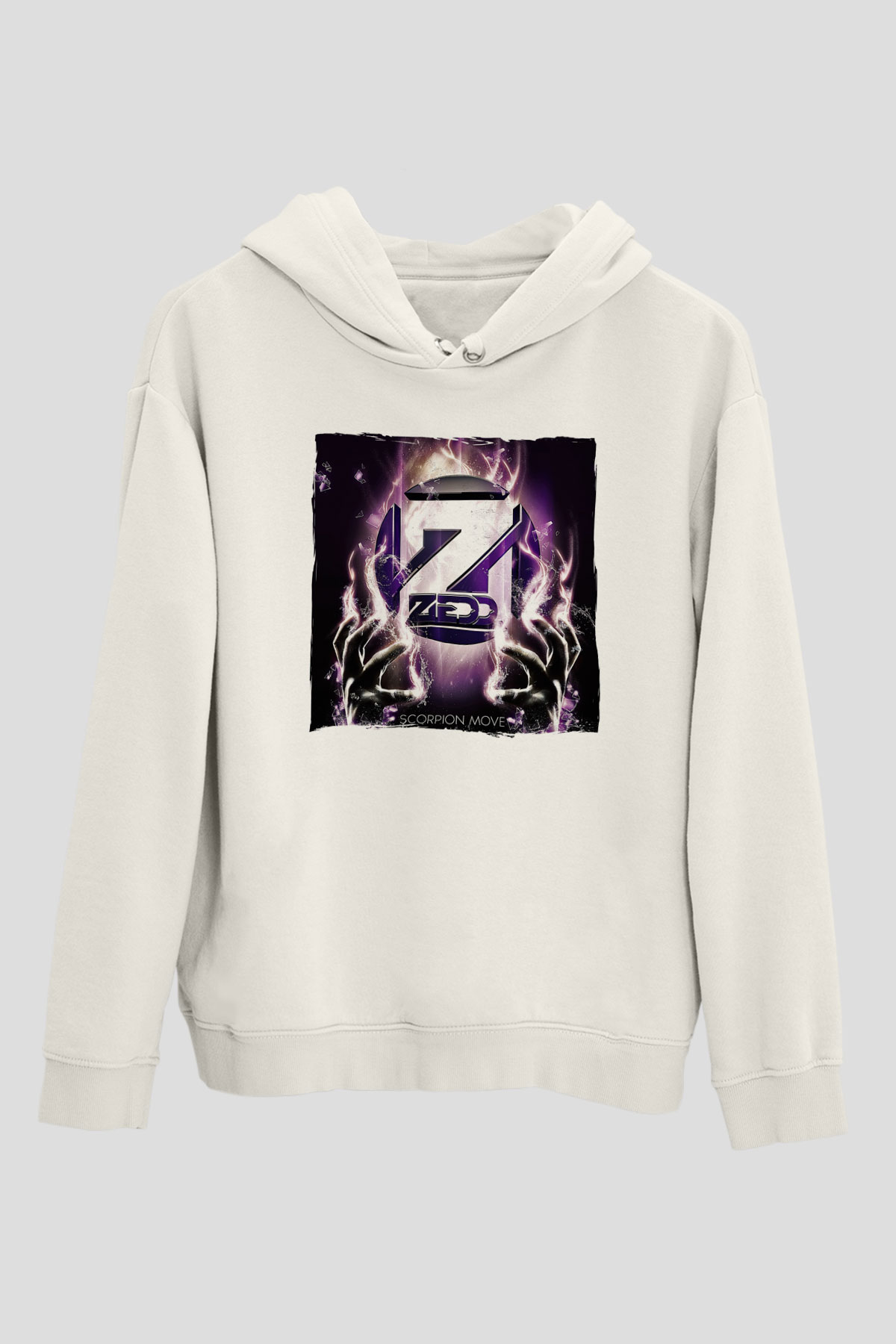 Zedd Beyaz Unisex Kapüşonlu Sweatshirt