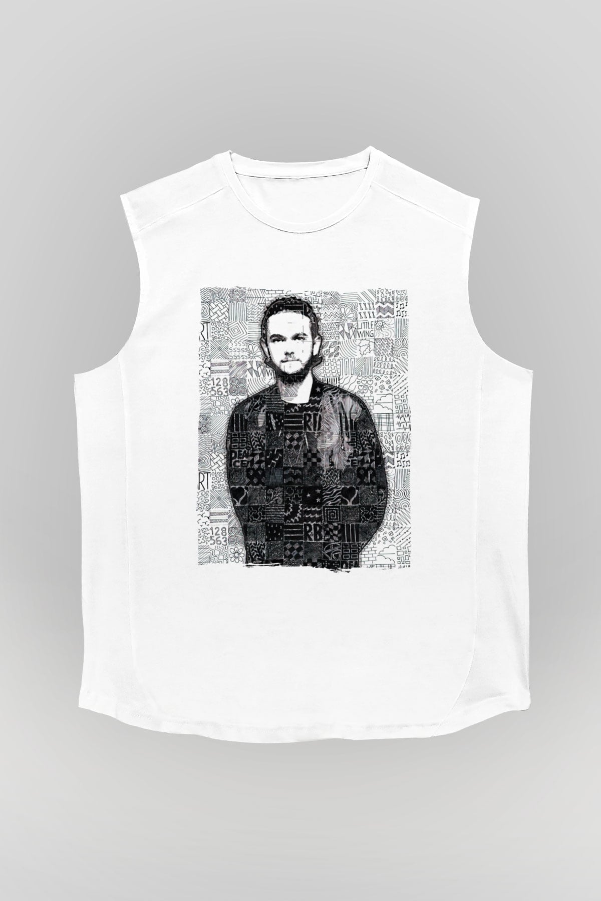 Zedd Beyaz Unisex Kolsuz Tişört