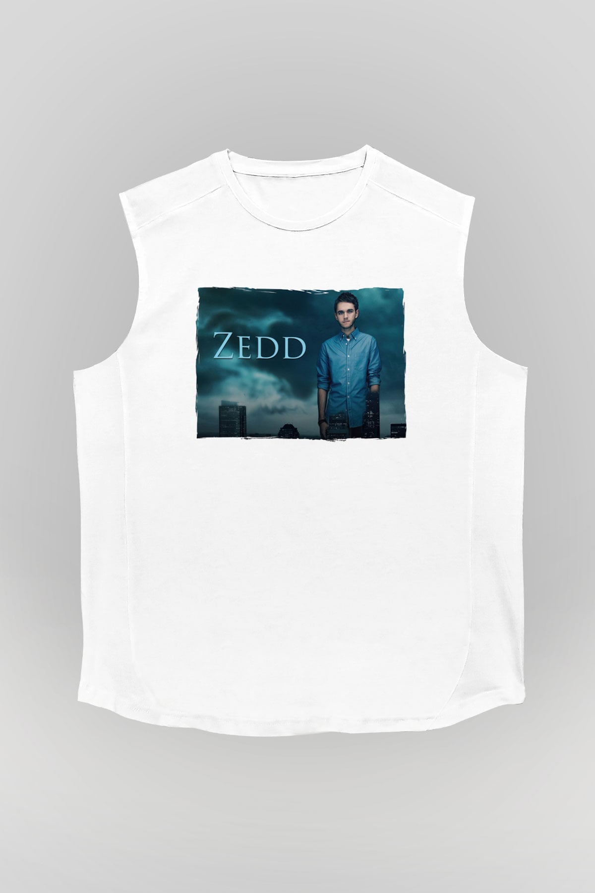 Zedd Beyaz Unisex Kolsuz Tişört
