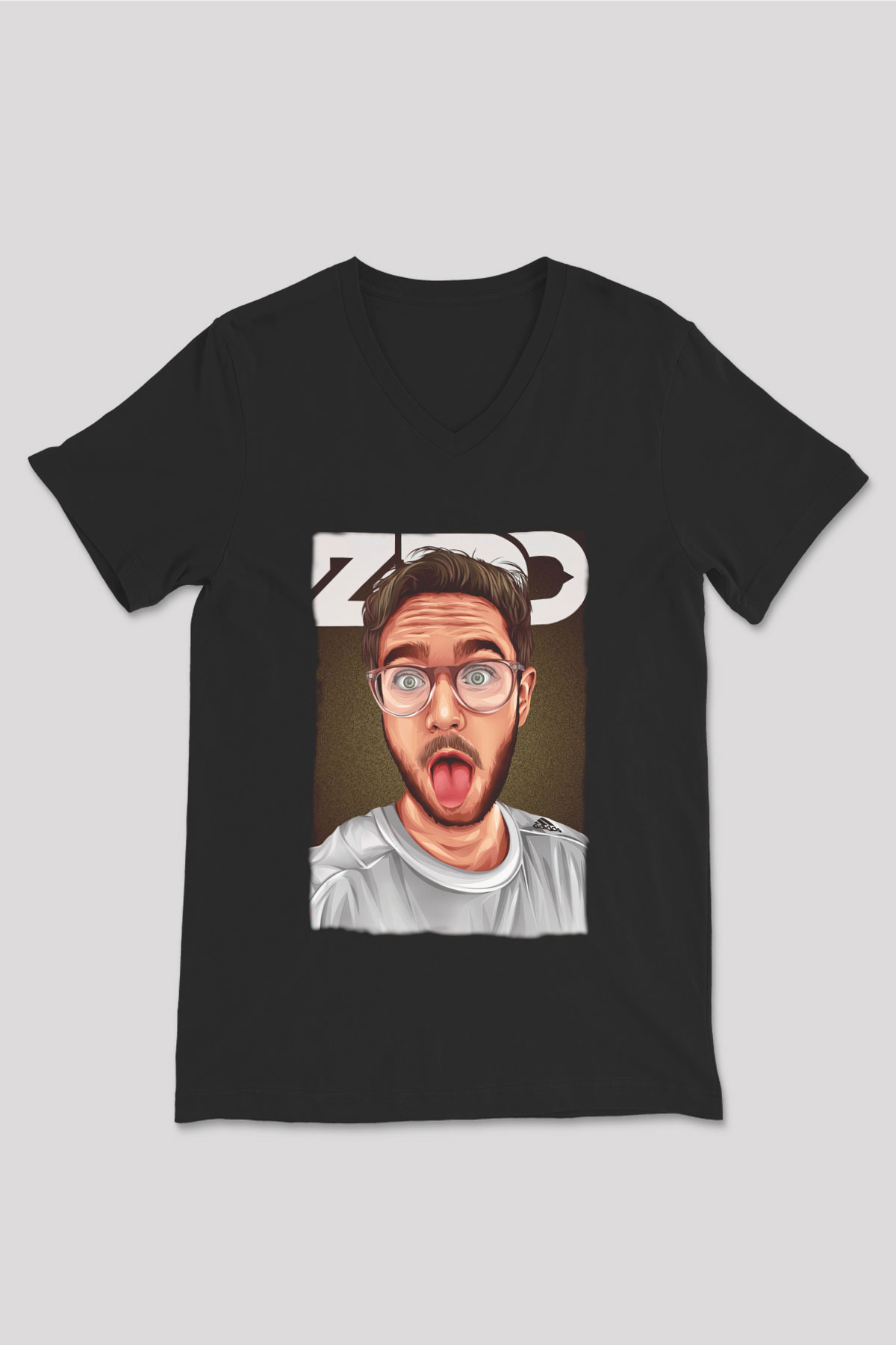 Zedd Siyah Unisex V Yaka Tişört