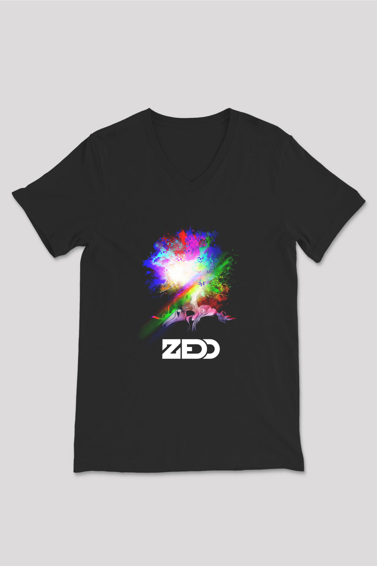 Zedd Siyah Unisex V Yaka Tişört