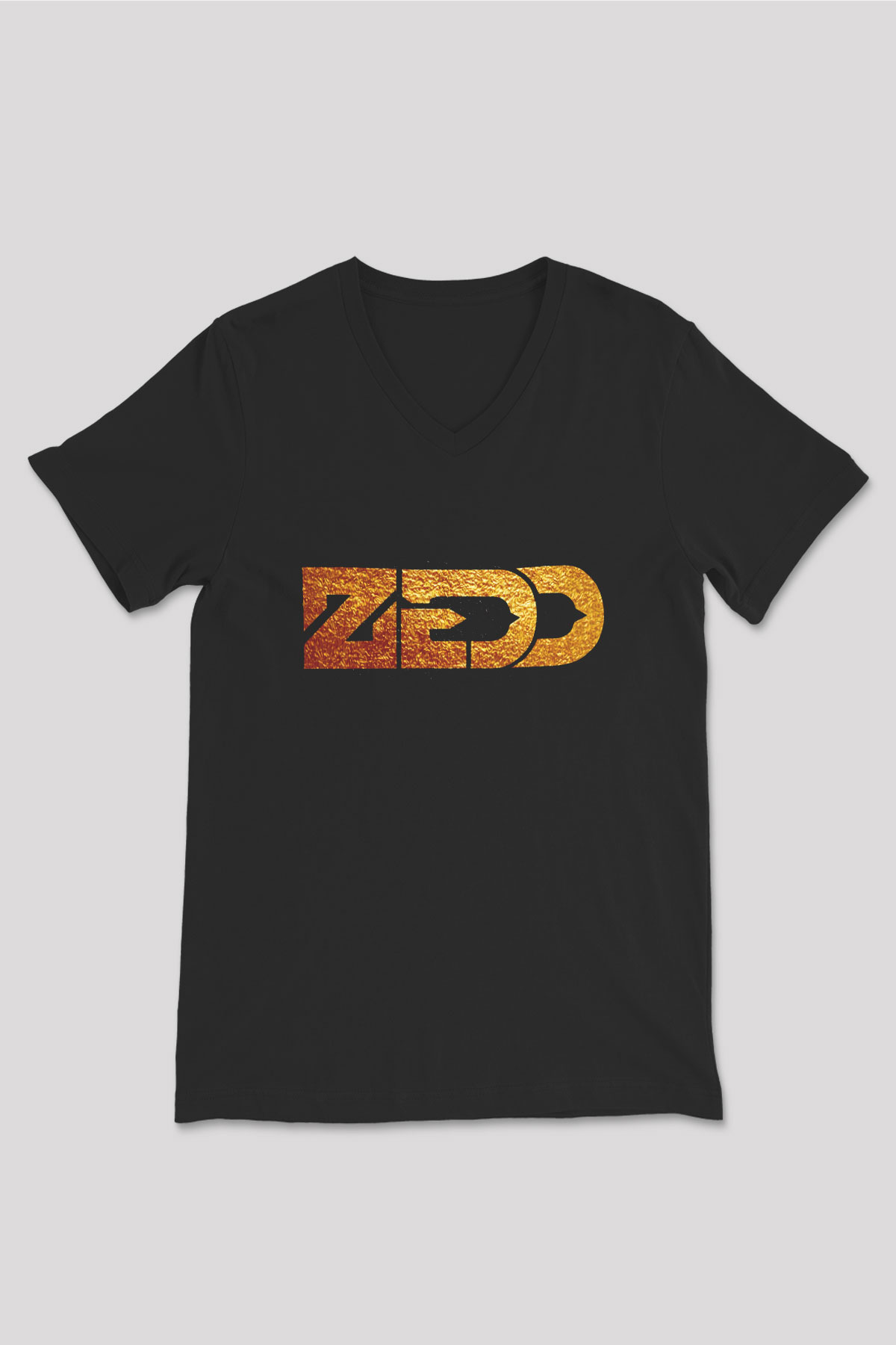 Zedd Siyah Unisex V Yaka Tişört