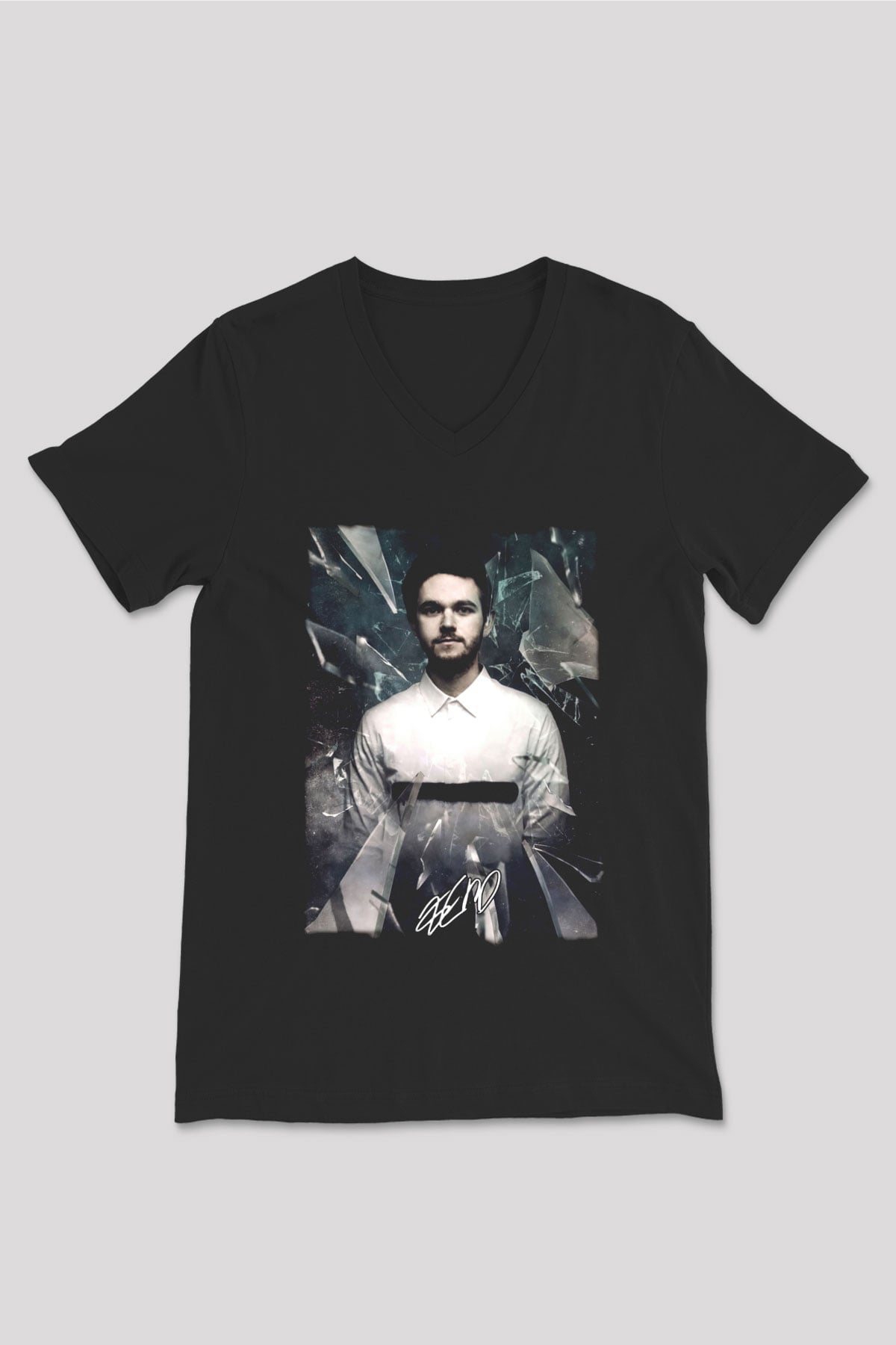 Zedd Siyah Unisex V Yaka Tişört