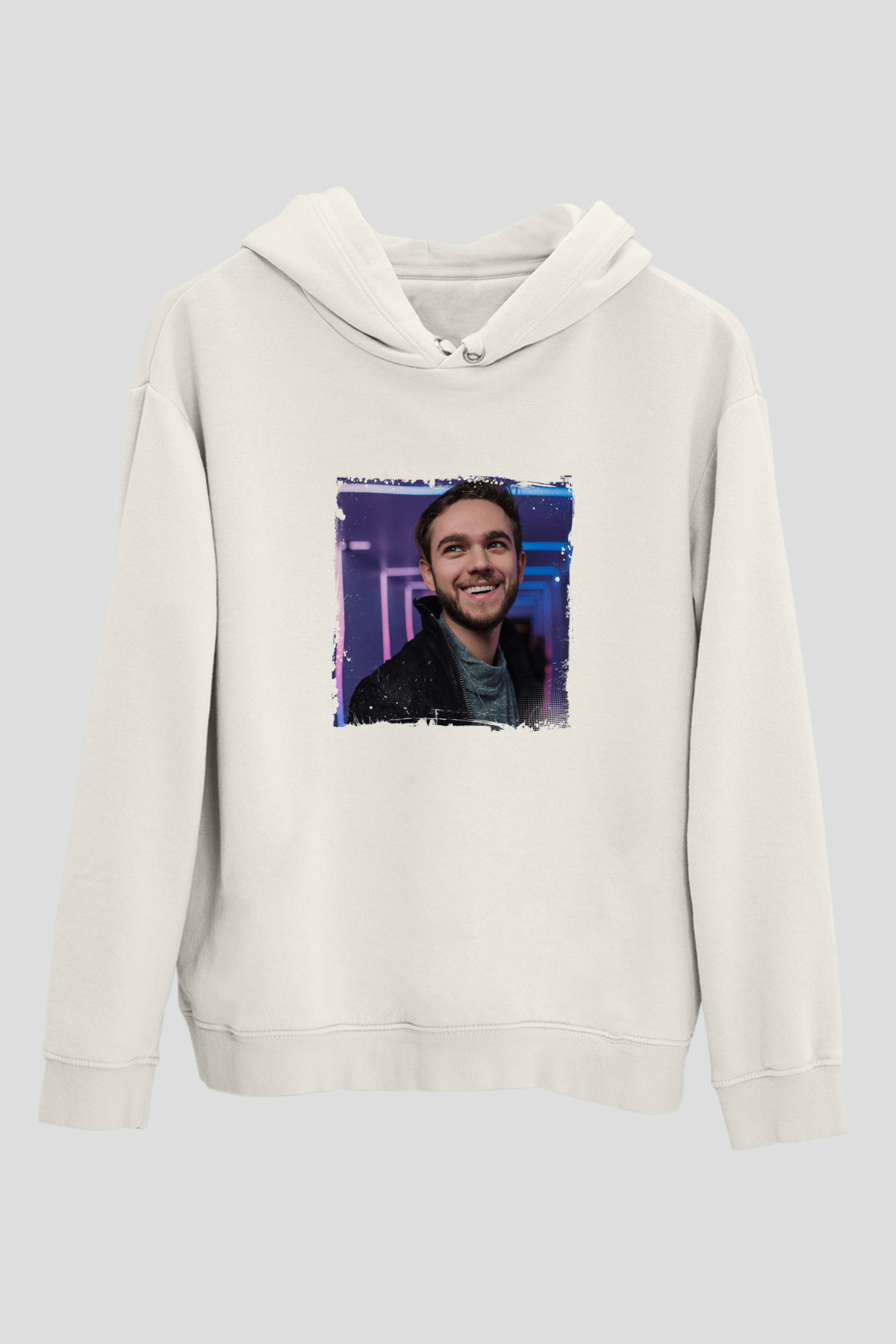 ZeddBaskılı Beyaz Hoodie