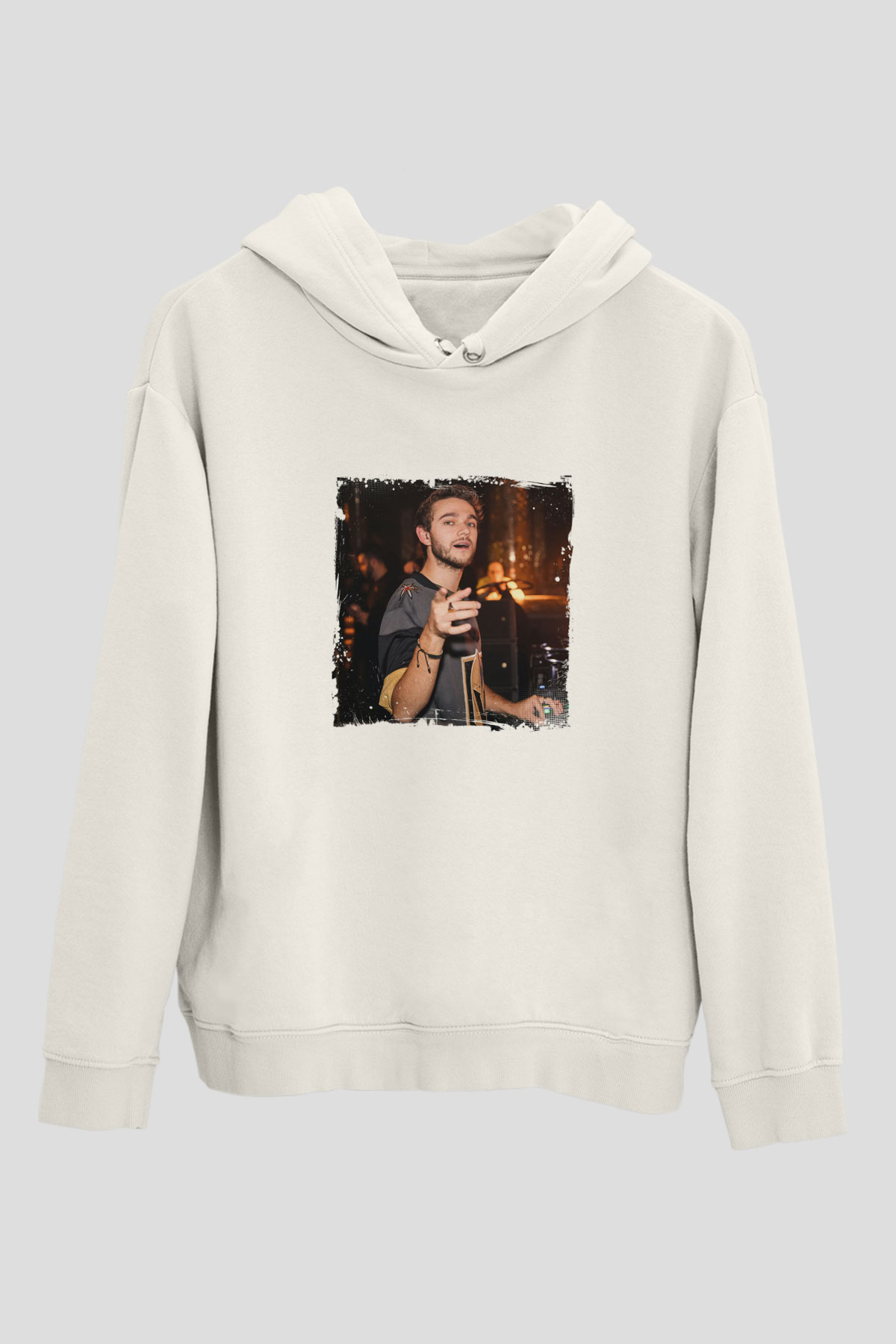 ZeddBaskılı Beyaz Hoodie