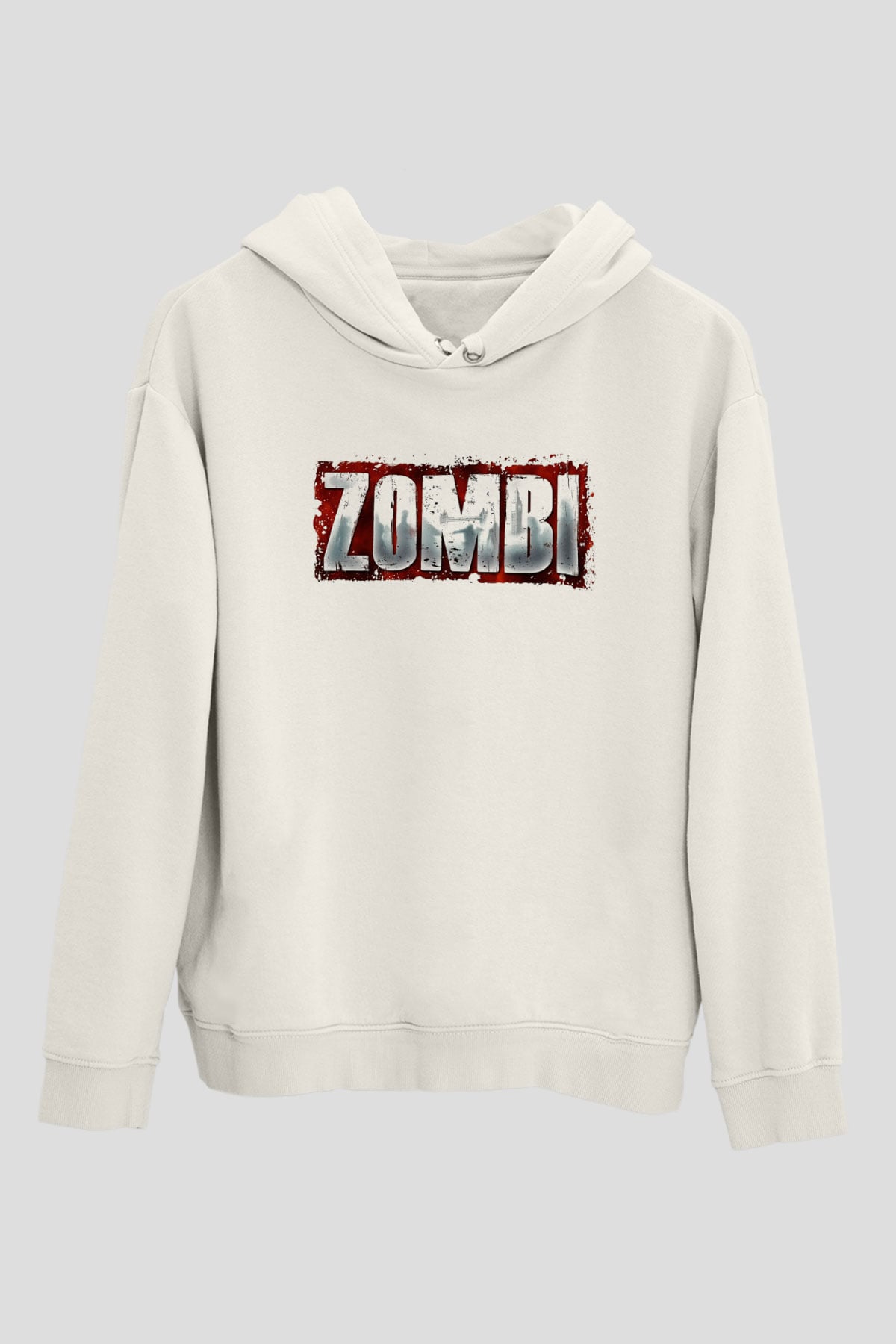 Zombi Beyaz Unisex Hoodie
