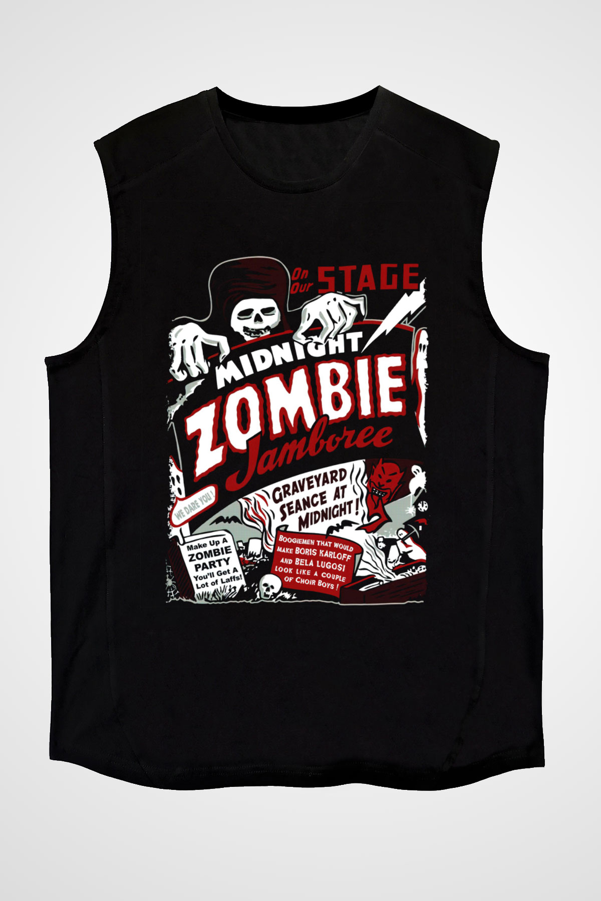 Zombi Siyah Unisex Kolsuz Tişört