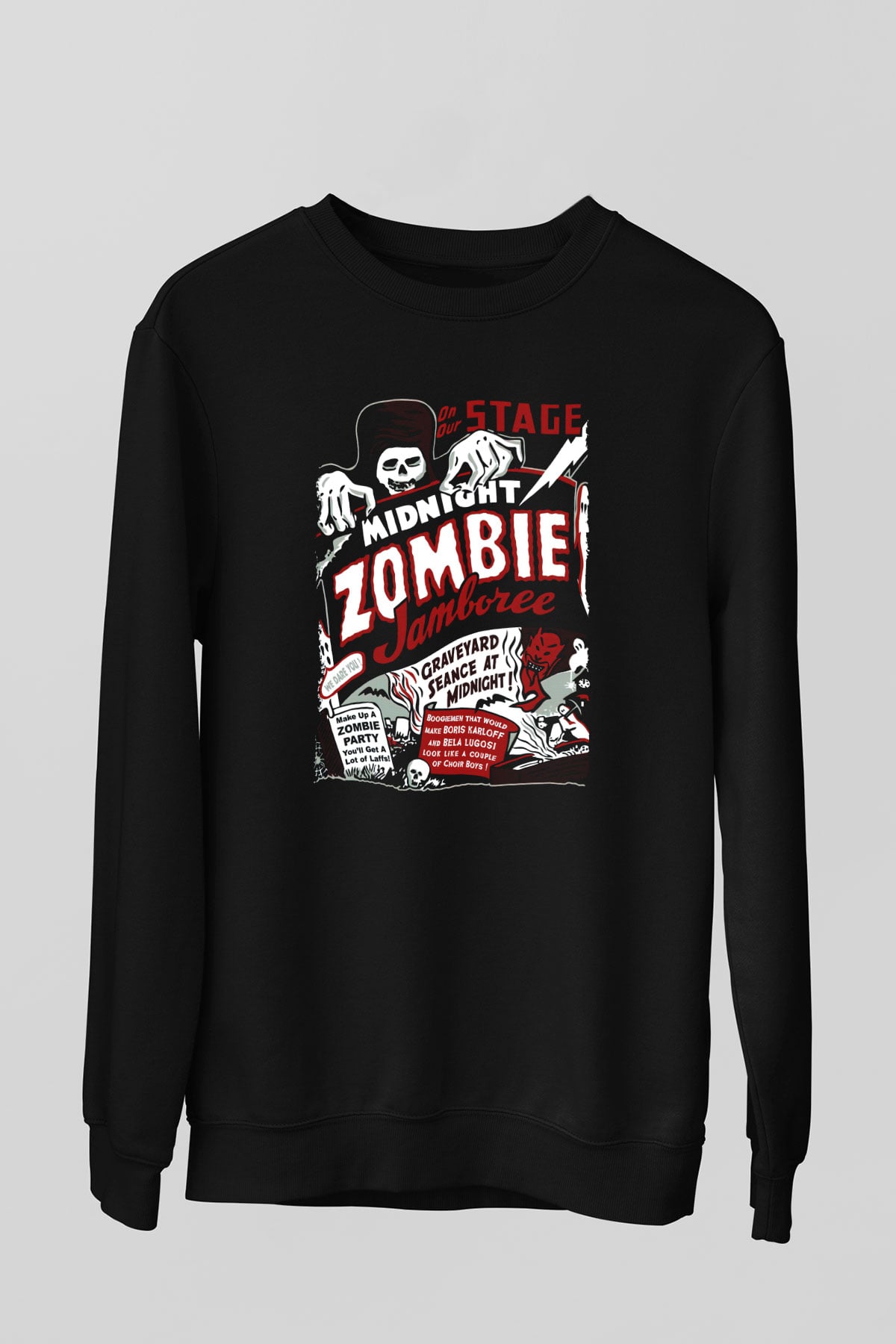 Zombi Siyah Unisex Sweatshirt