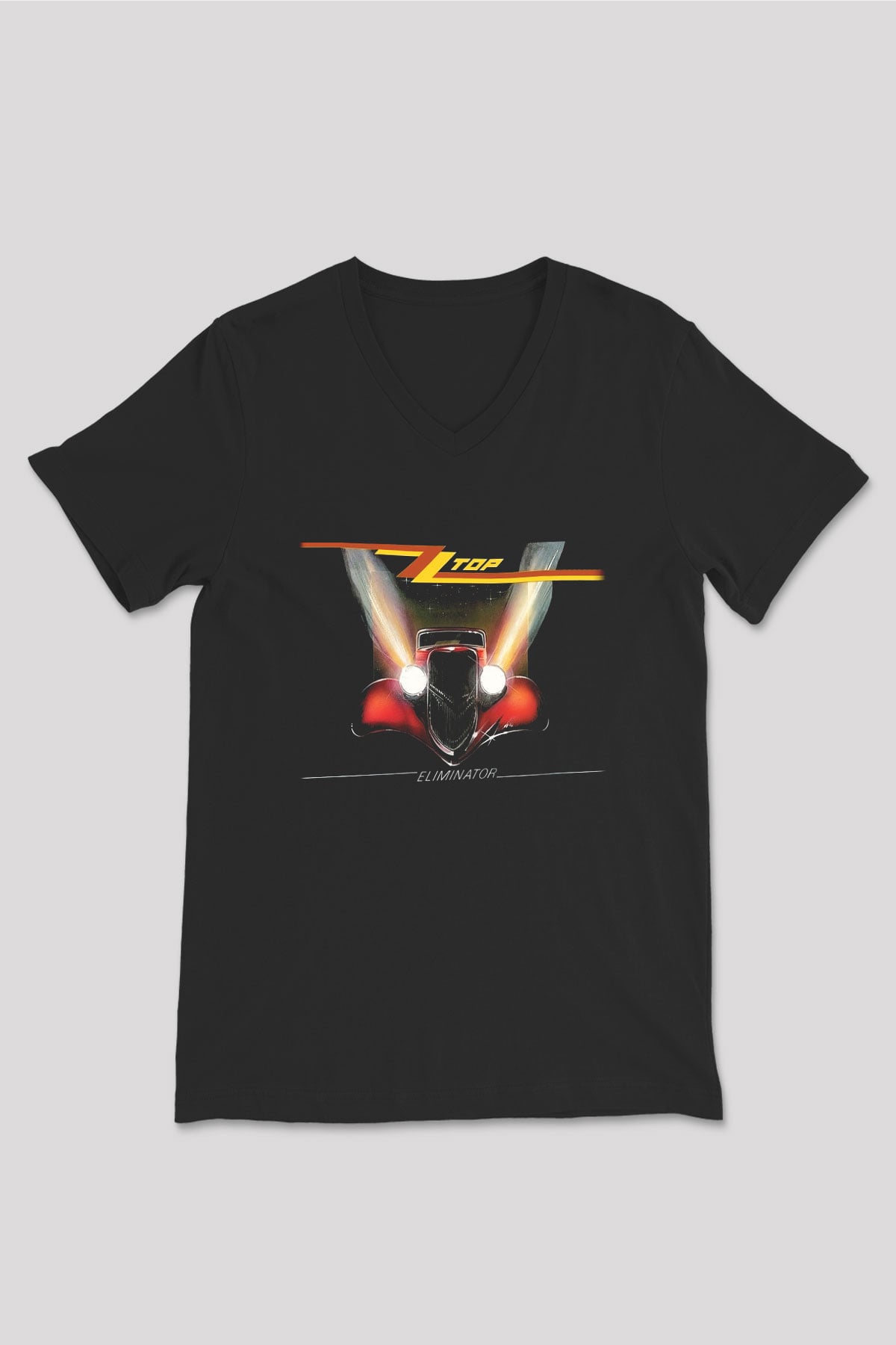 ZZ Top Siyah Unisex V Yaka Tişört T-Shirt