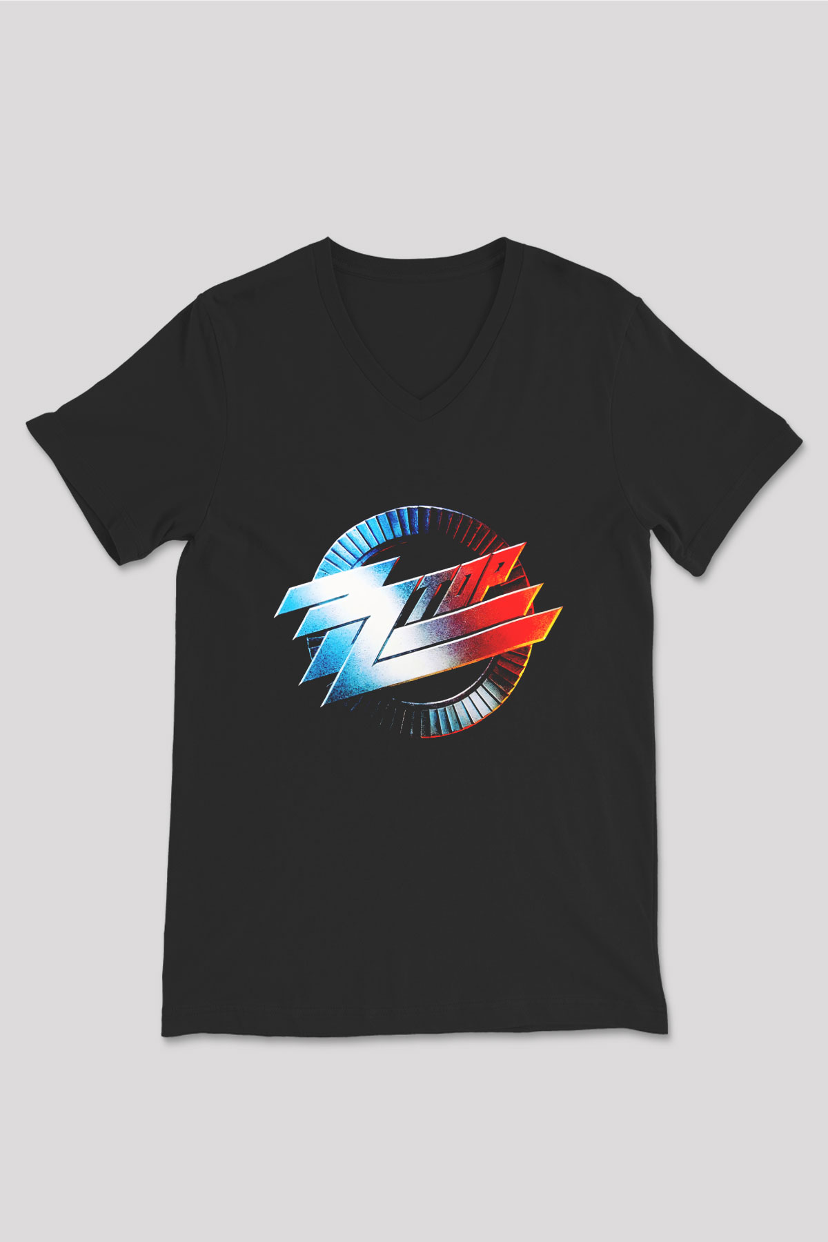 ZZ Top Siyah Unisex V Yaka Tişört T-Shirt