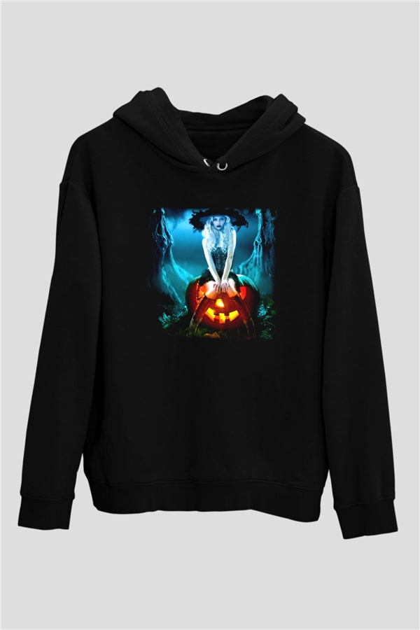 Cadılar Bayramı-Halloween Siyah Unisex Hoodie