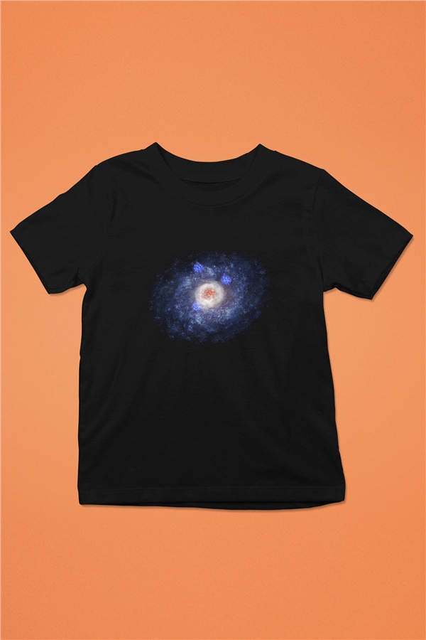 Galaksi Siyah Unisex Çocuk Tişört