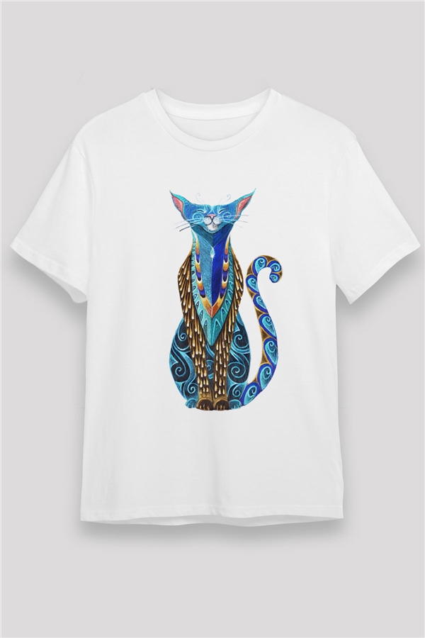 Cat White Unisex  T-Shirt